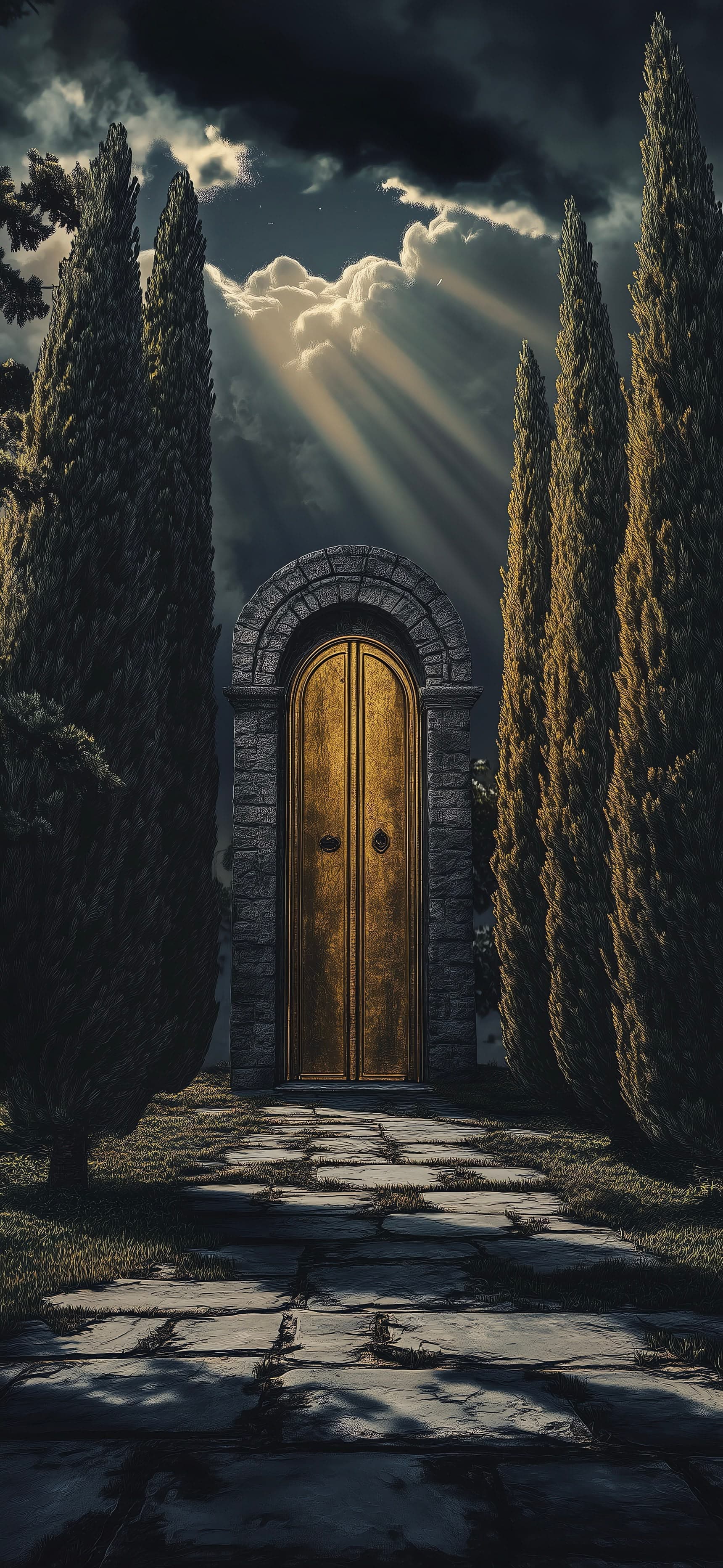 Golden Doorway - free phone wallpaper
