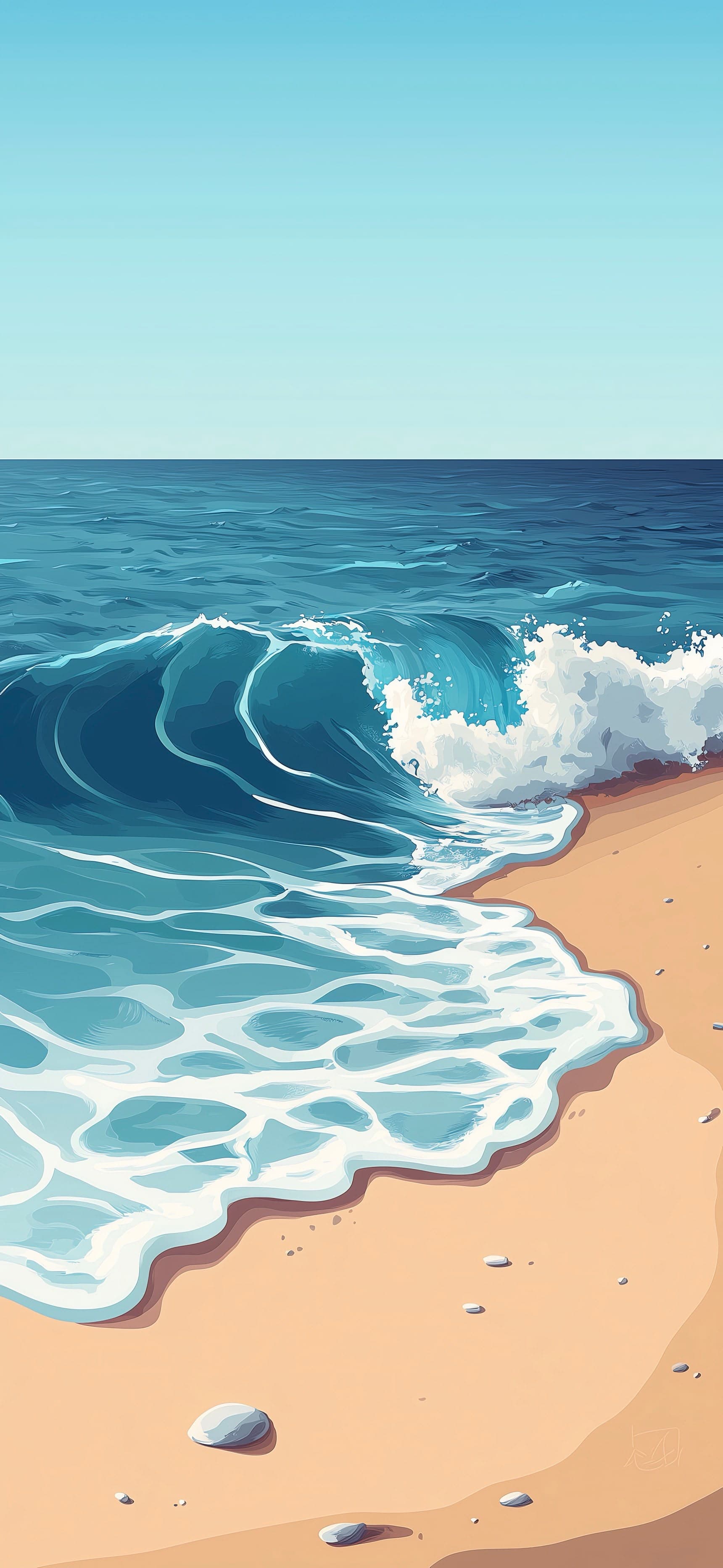 Beach waves 2 - free phone wallpaper