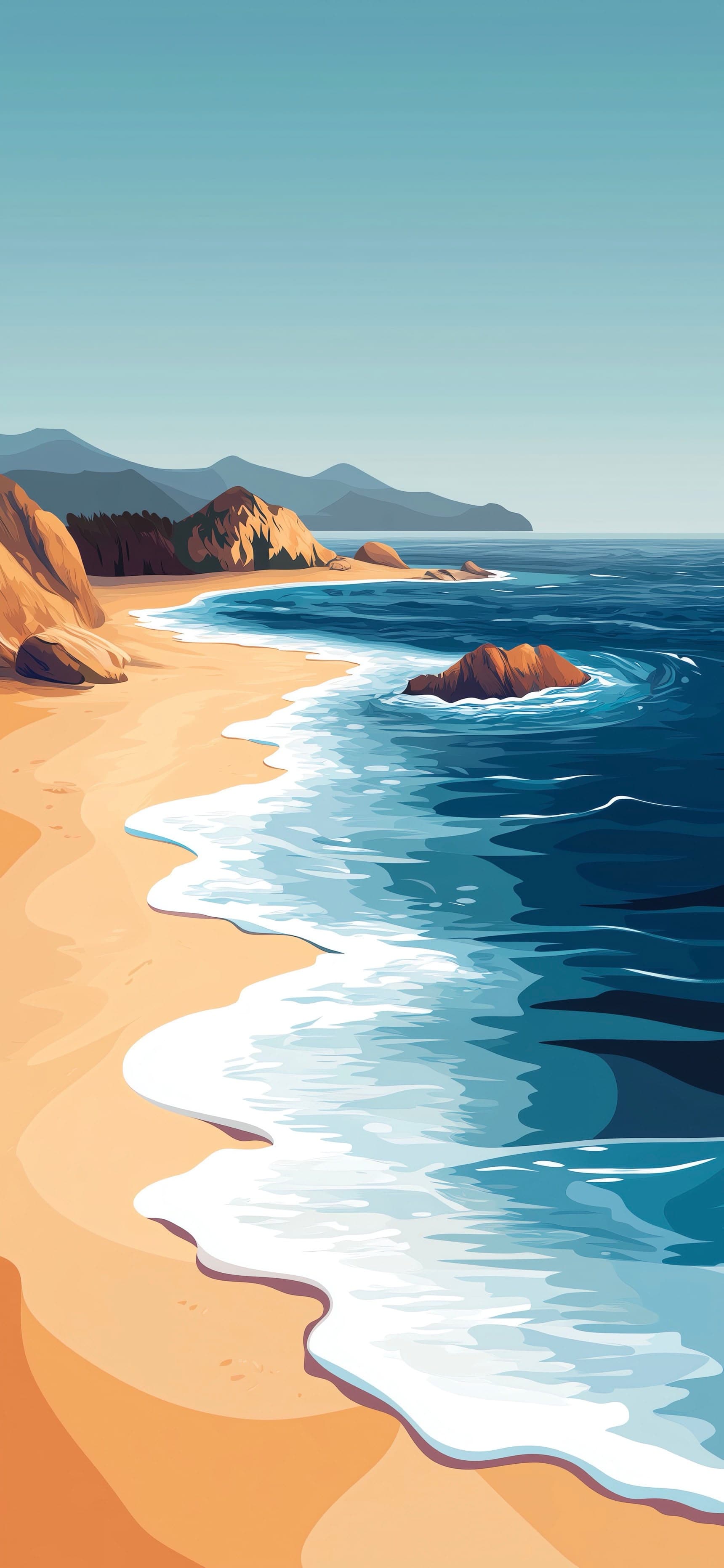 Beach waves 3 - free phone wallpaper