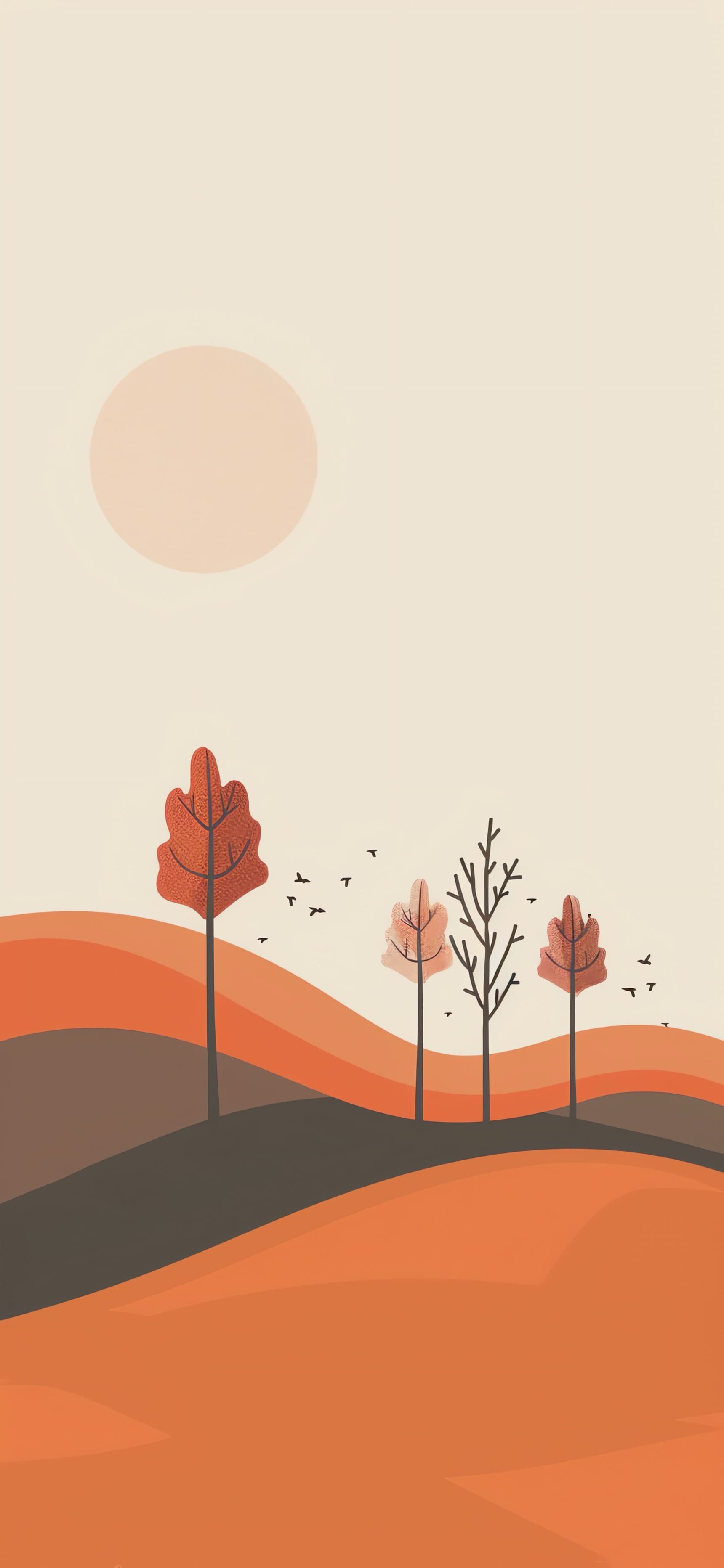 Minimalist Green Trees - free phone wallpaper