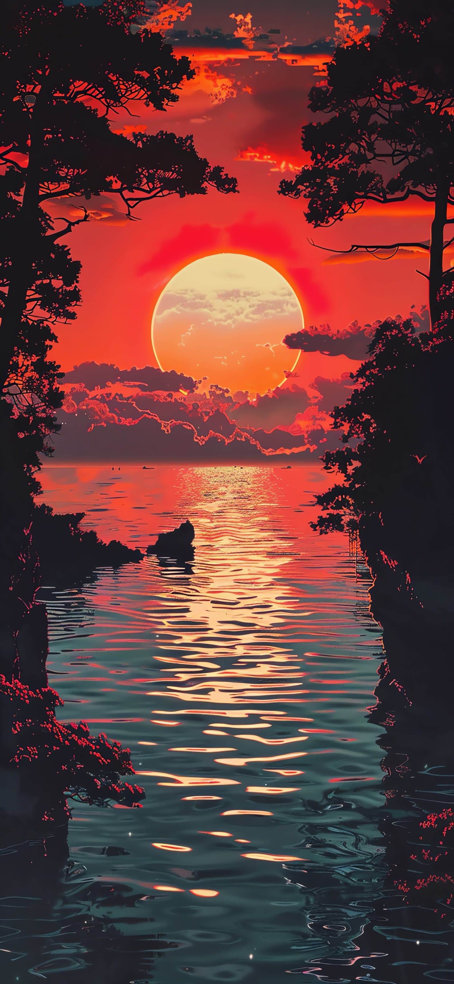 Starry Cat Gaze - free phone wallpaper