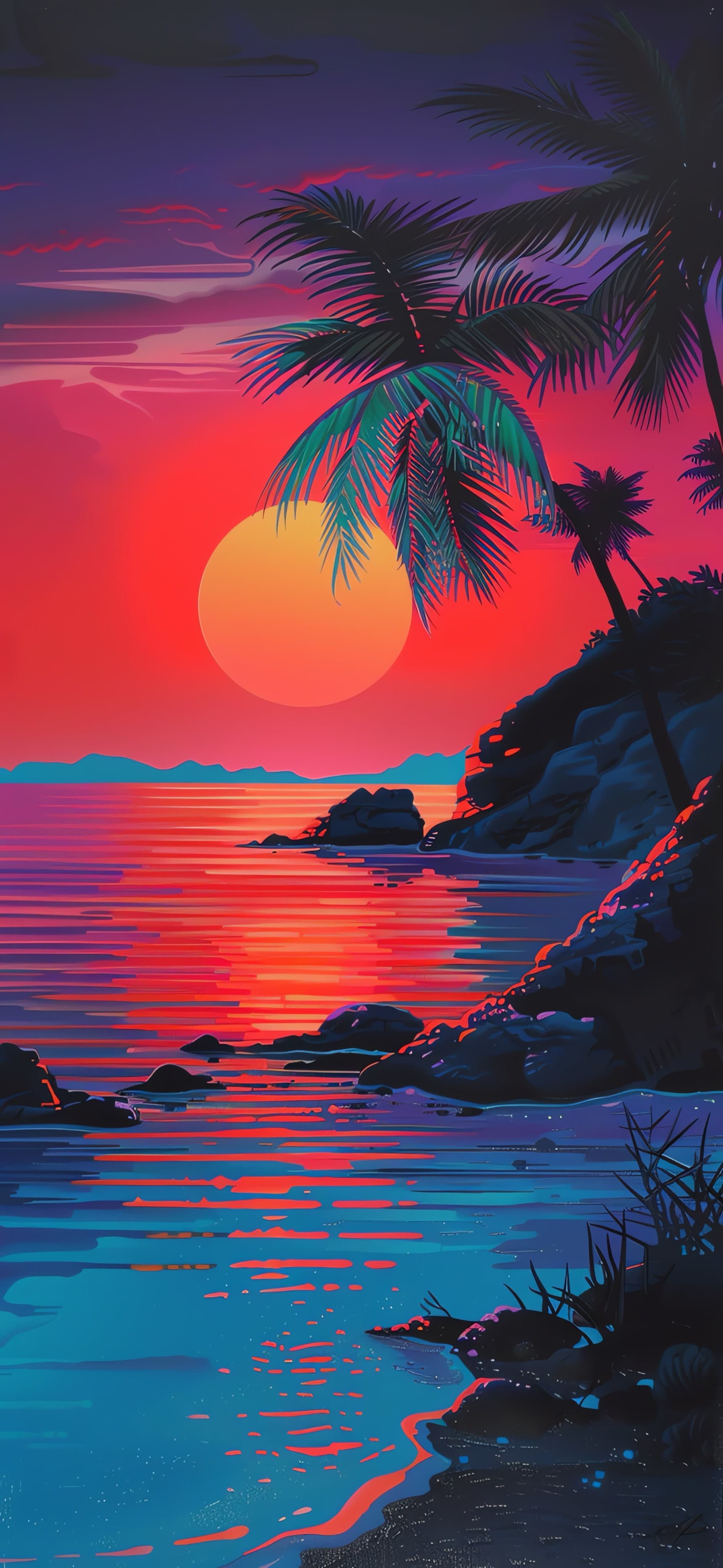 Tranquil Sunset Reflection - free phone wallpaper