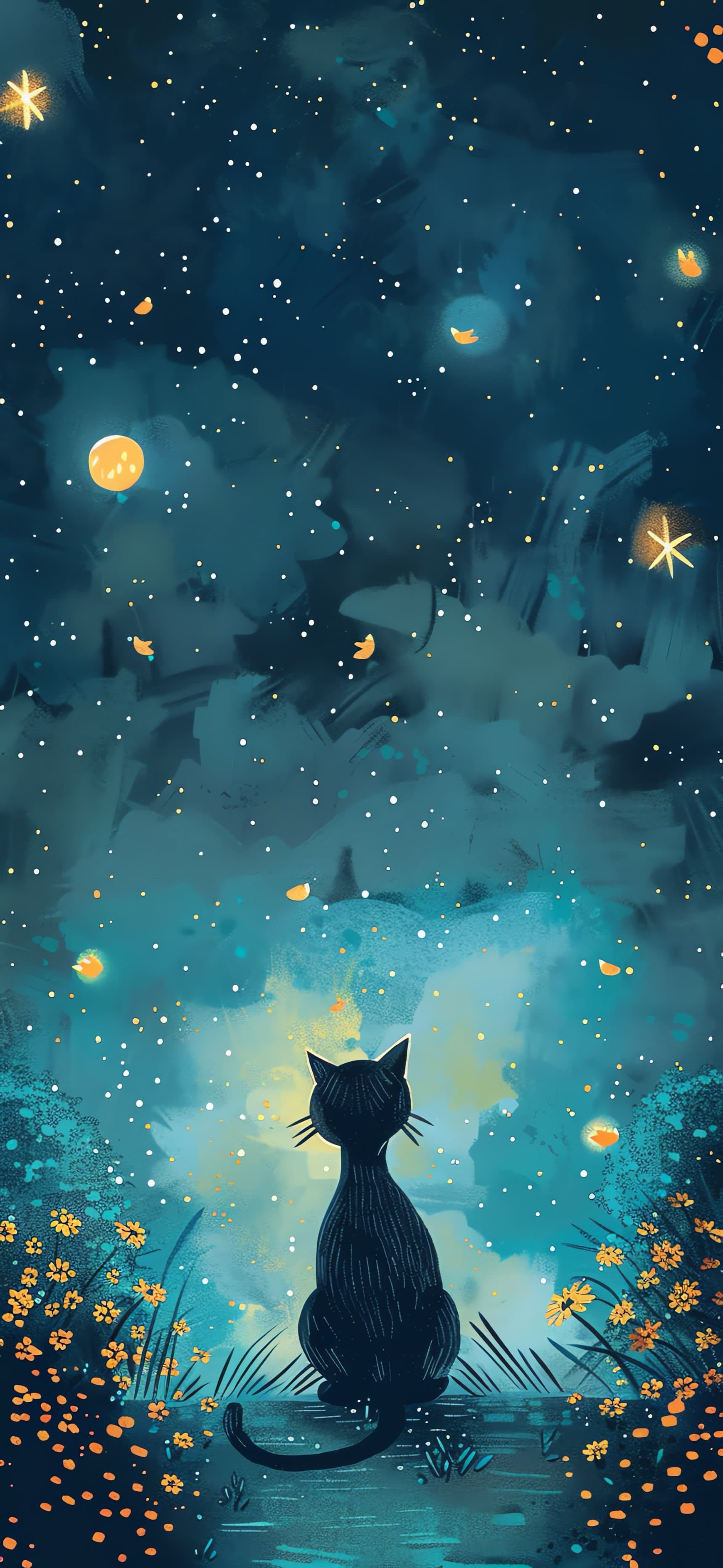 Celestial Cat Gaze - free phone wallpaper