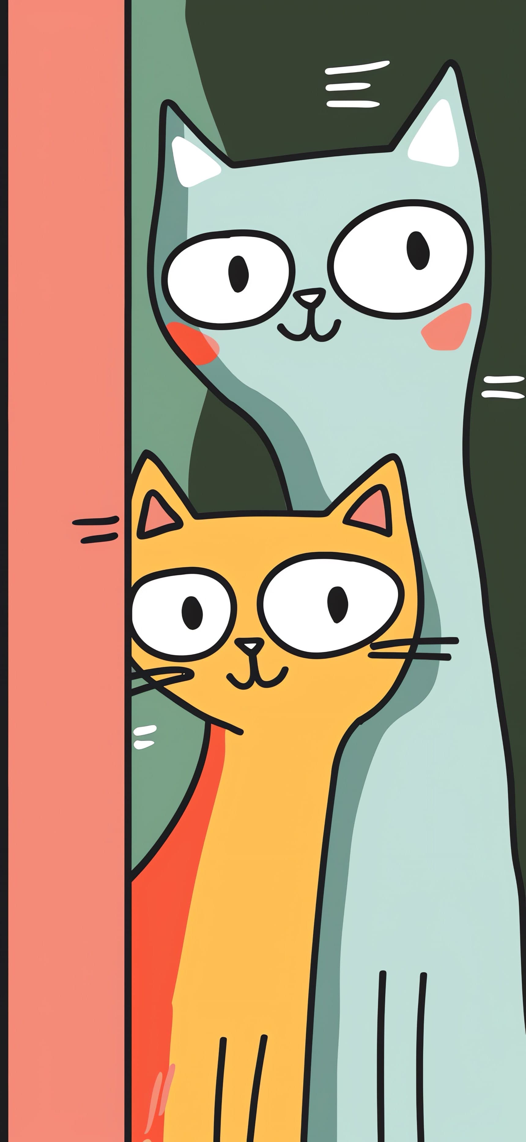 Cartoon Cat Duo - free phone wallpaper