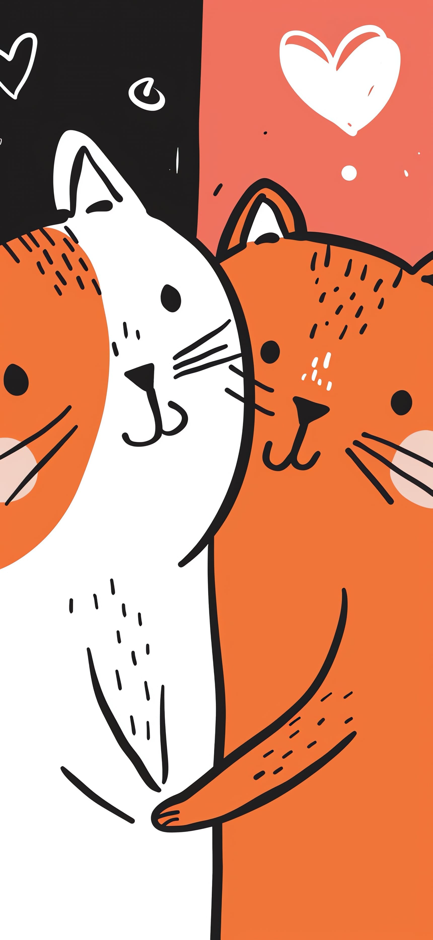 Loving Cat Embrace - free phone wallpaper