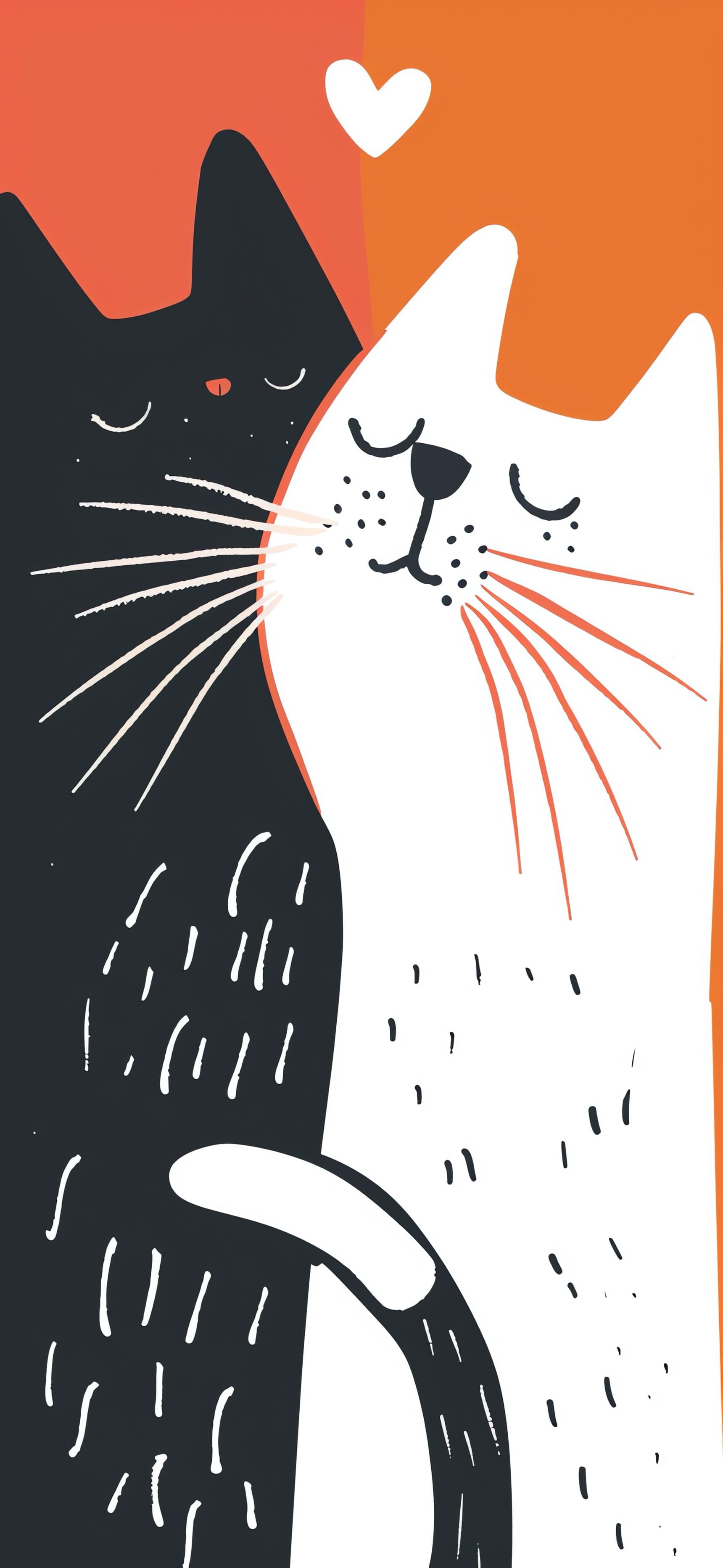 Yin Yang Cats - free phone wallpaper