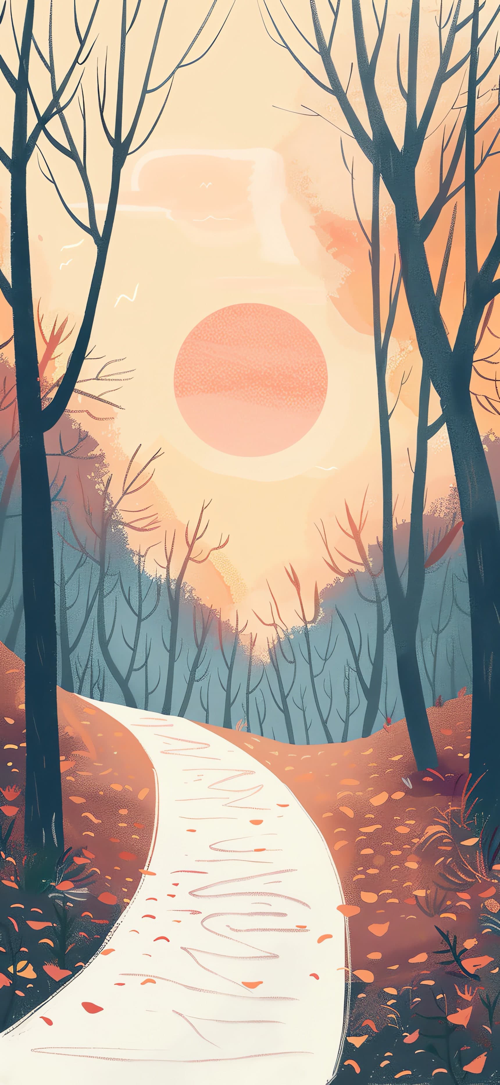 Autumn Forest Path - free phone wallpaper