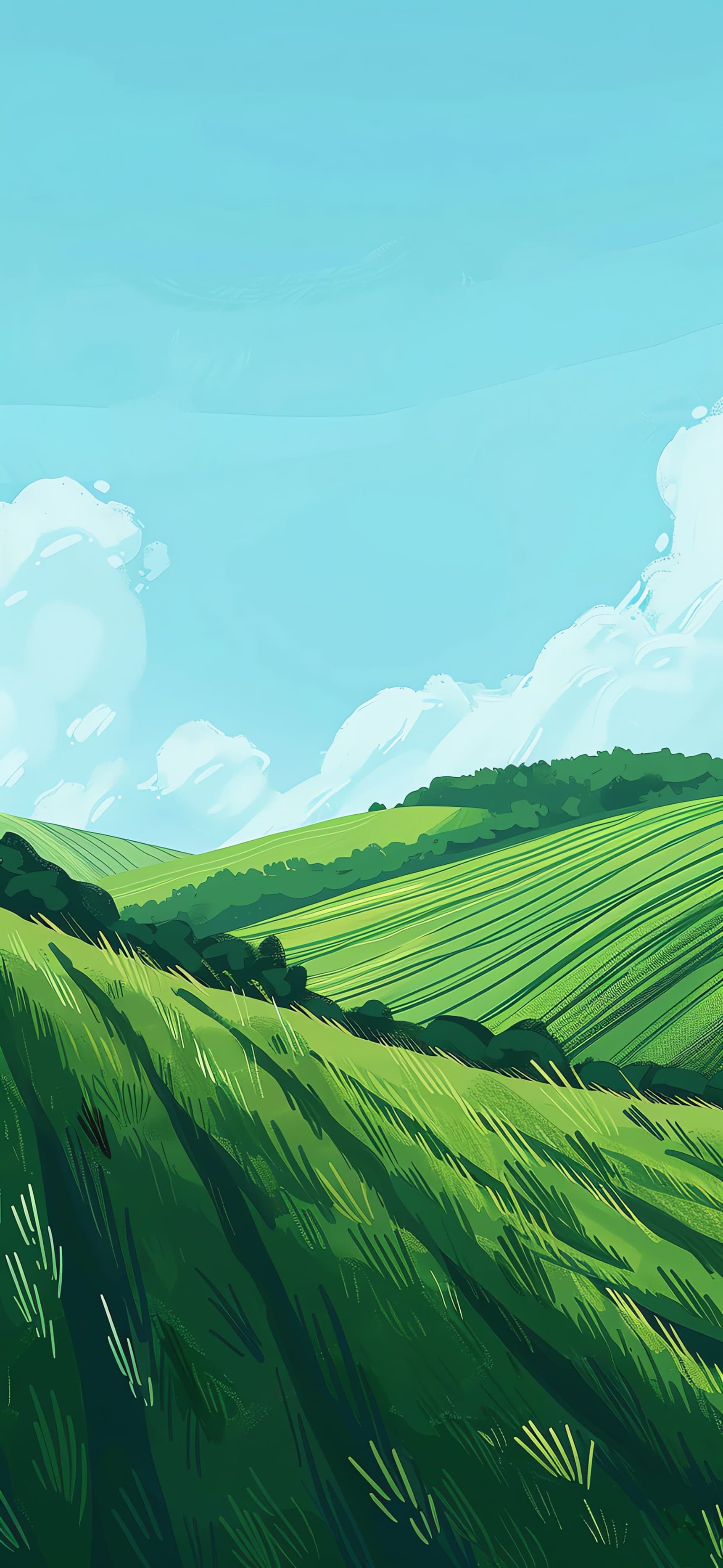 Green Rolling Hills - free phone wallpaper