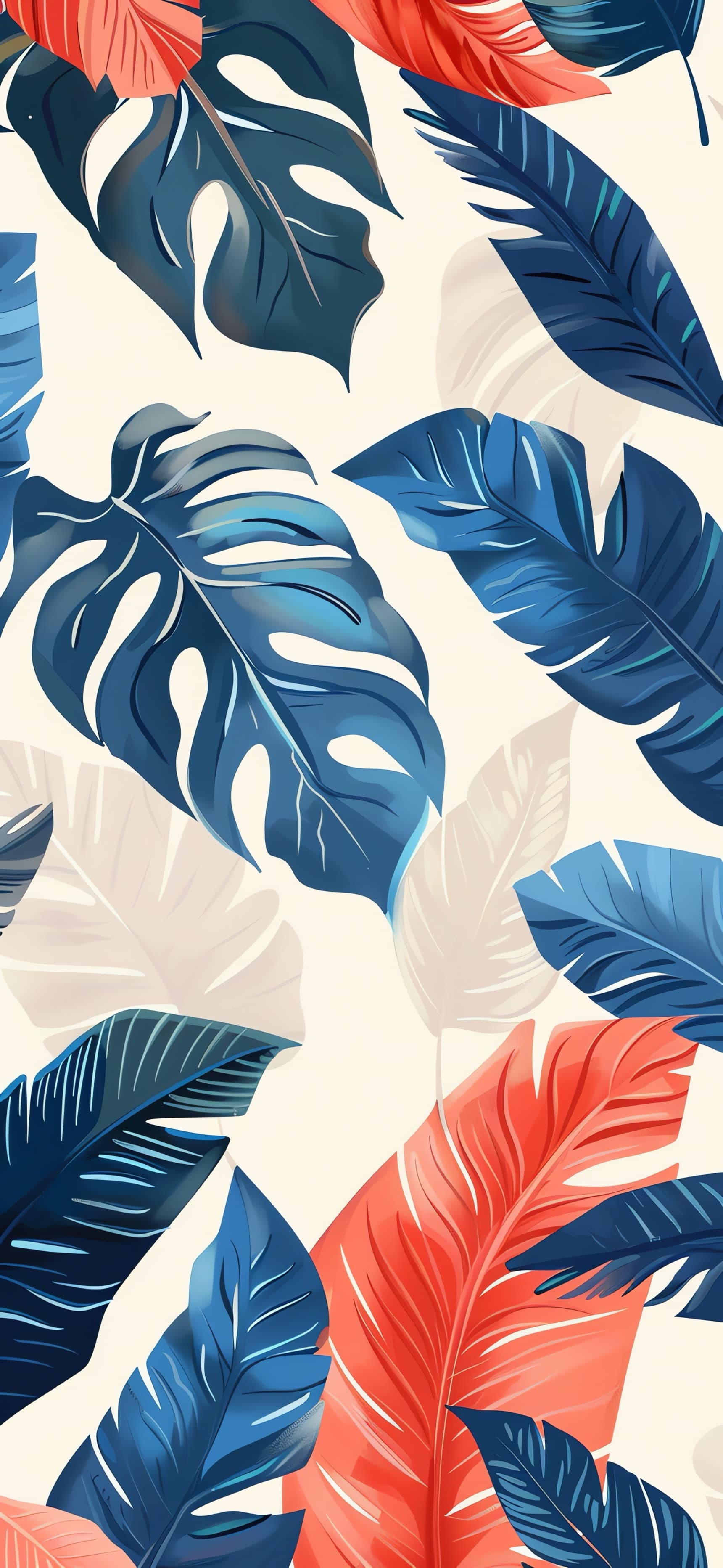 Tropical Leaf Pattern - free phone wallpaper