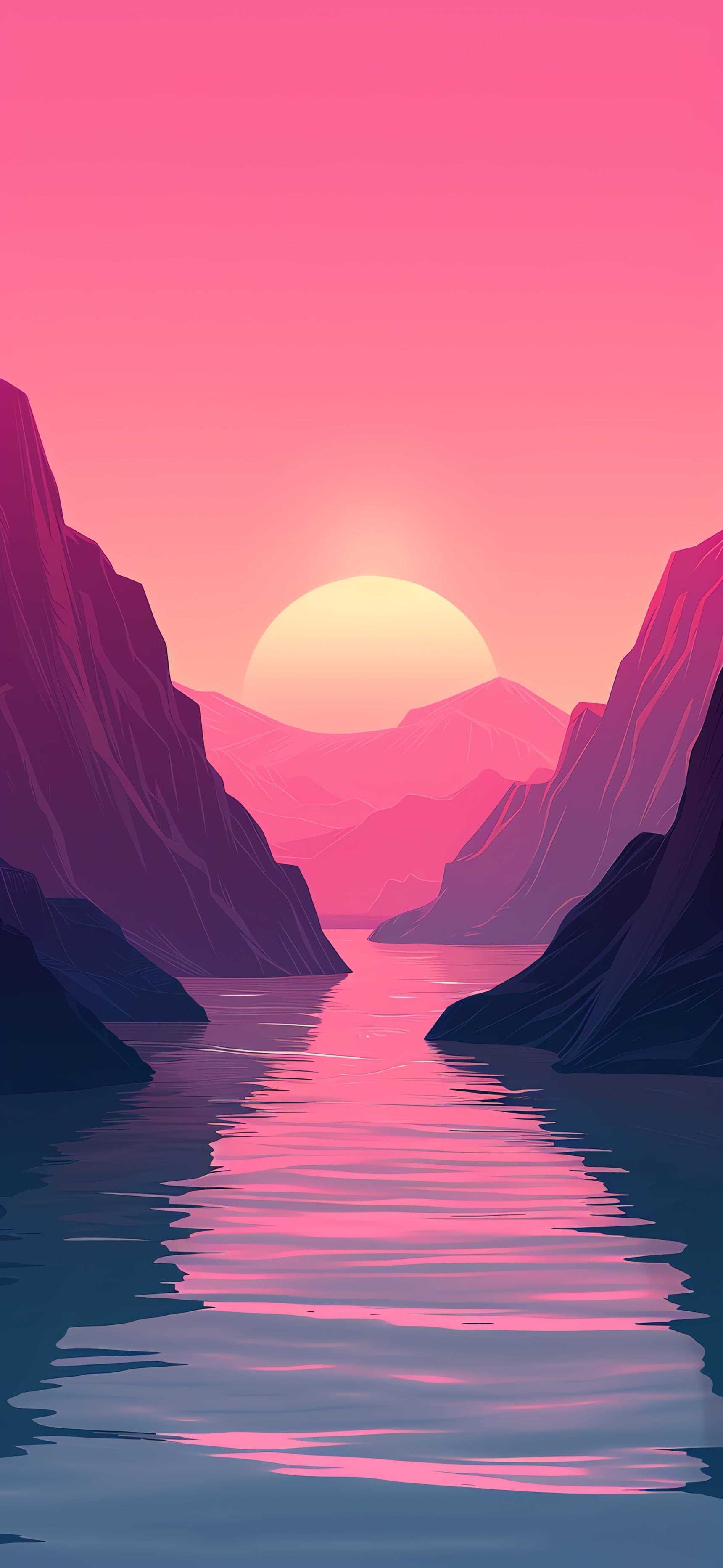 Sunset Canyon Reflection - free phone wallpaper