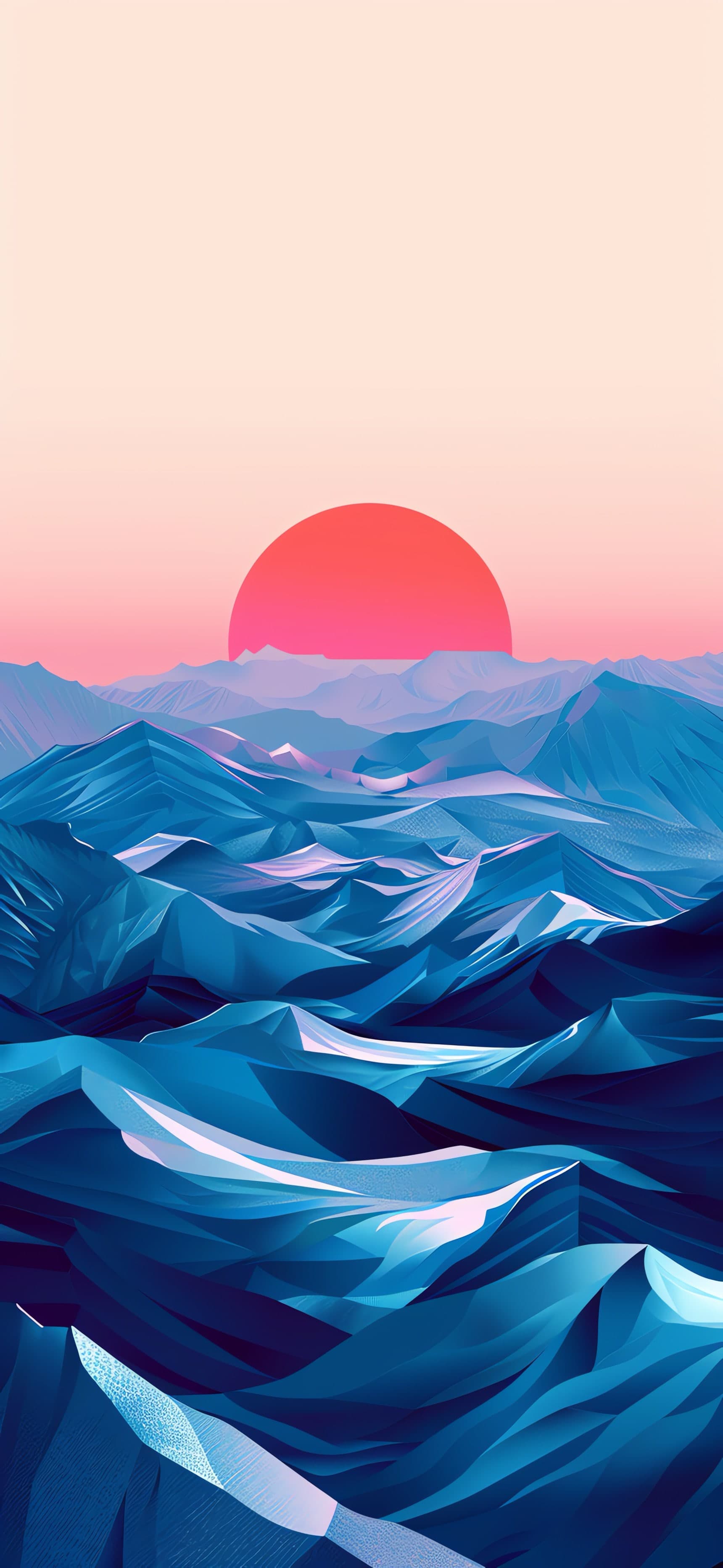Abstract Mountain Sunset - free phone wallpaper