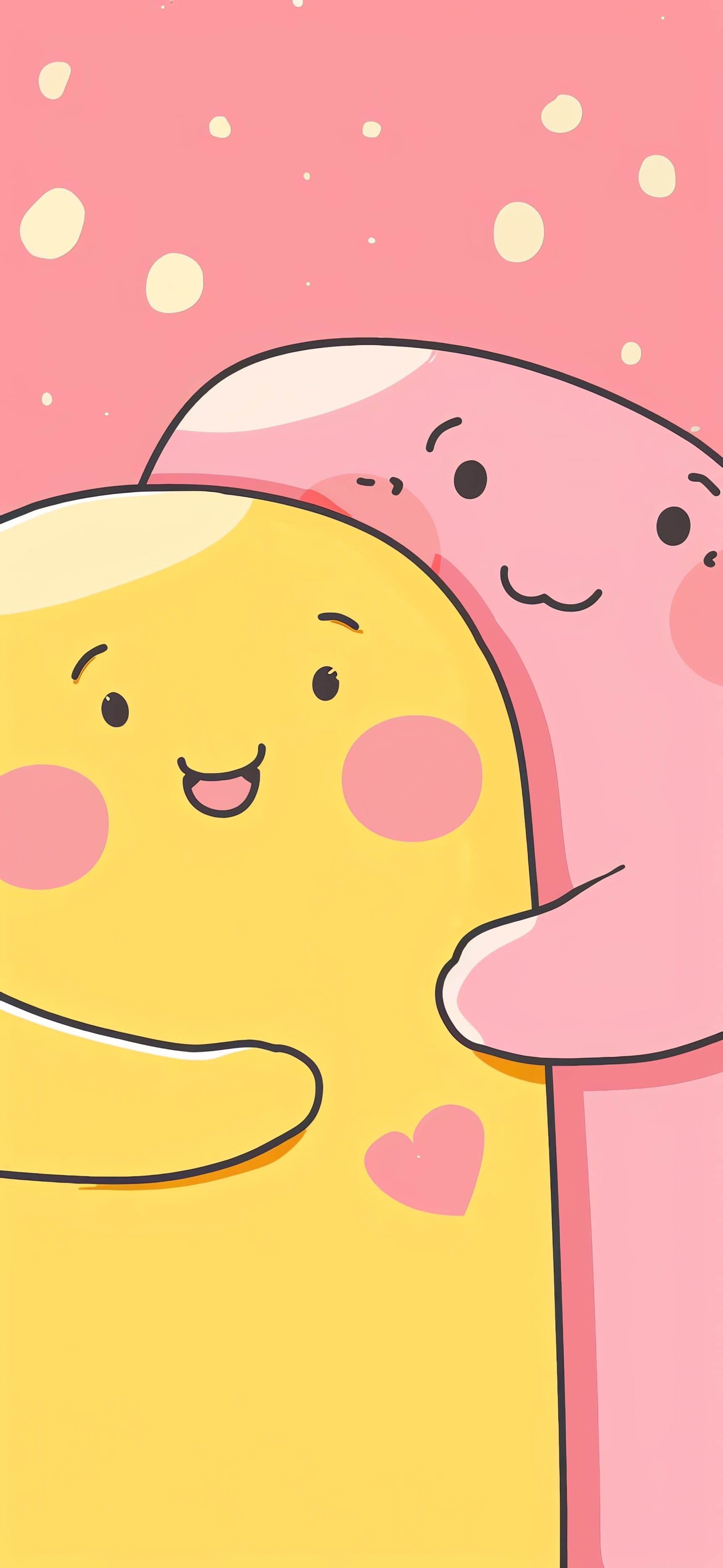 Friendly Cartoon Hug - free phone wallpaper