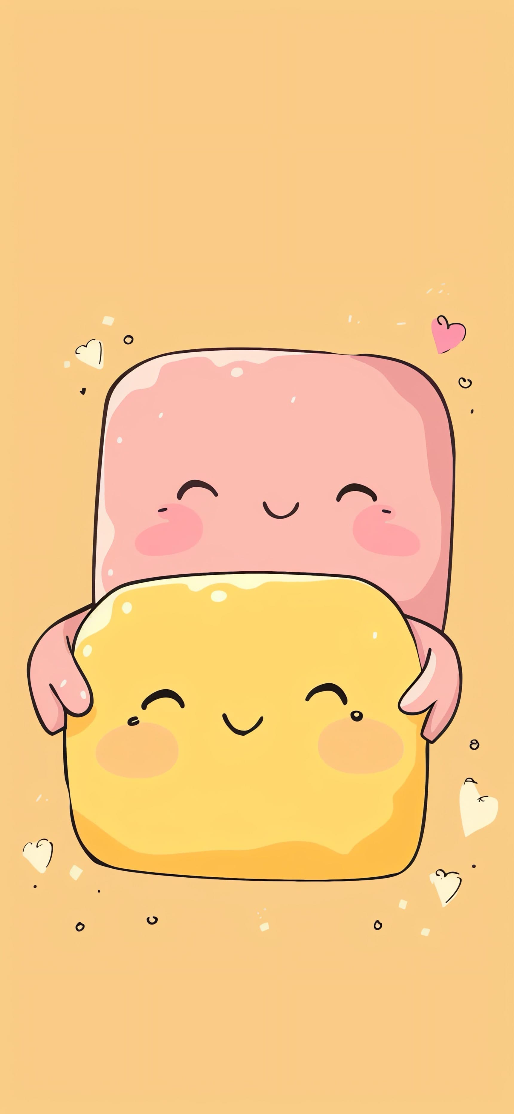 Cute Marshmallow Friends - free phone wallpaper