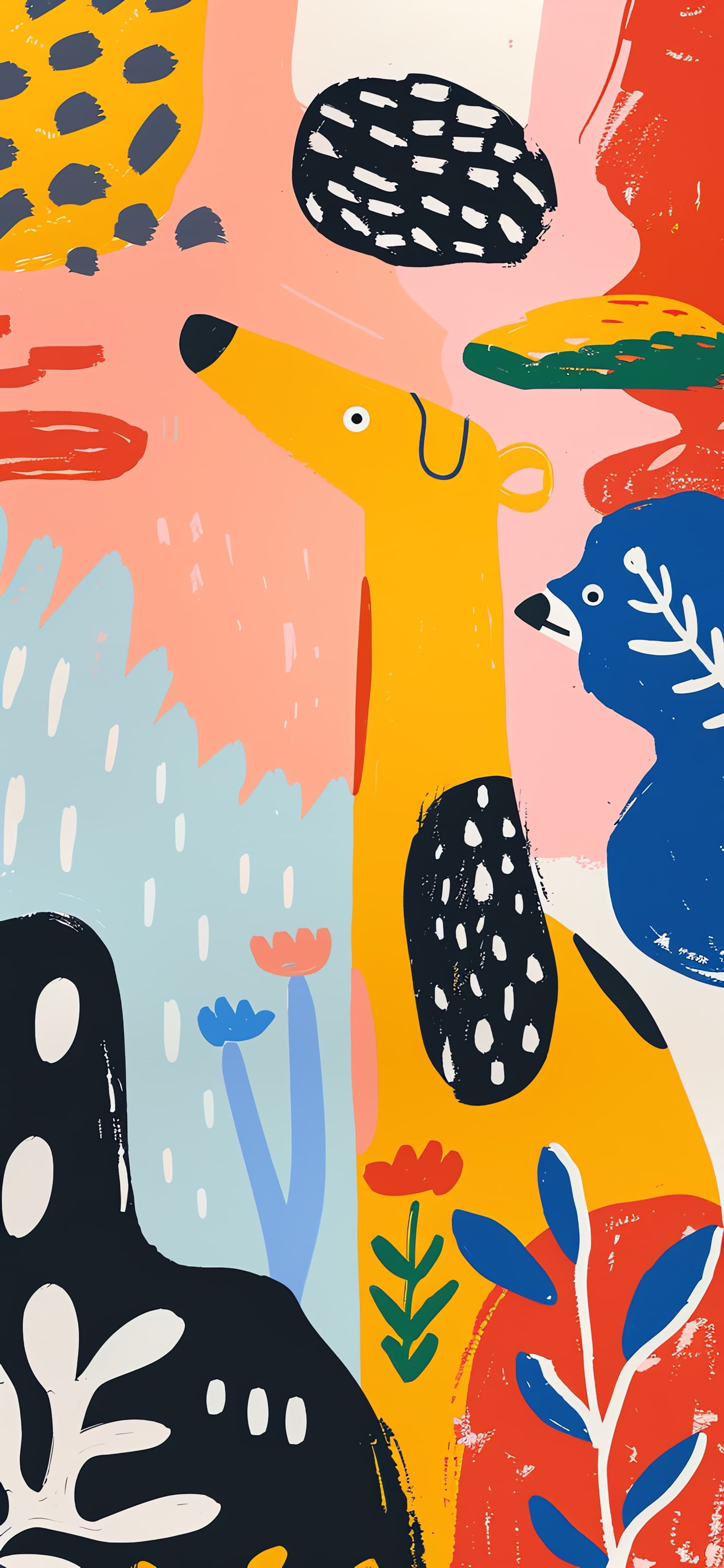 Colorful Dog Abstraction - free phone wallpaper