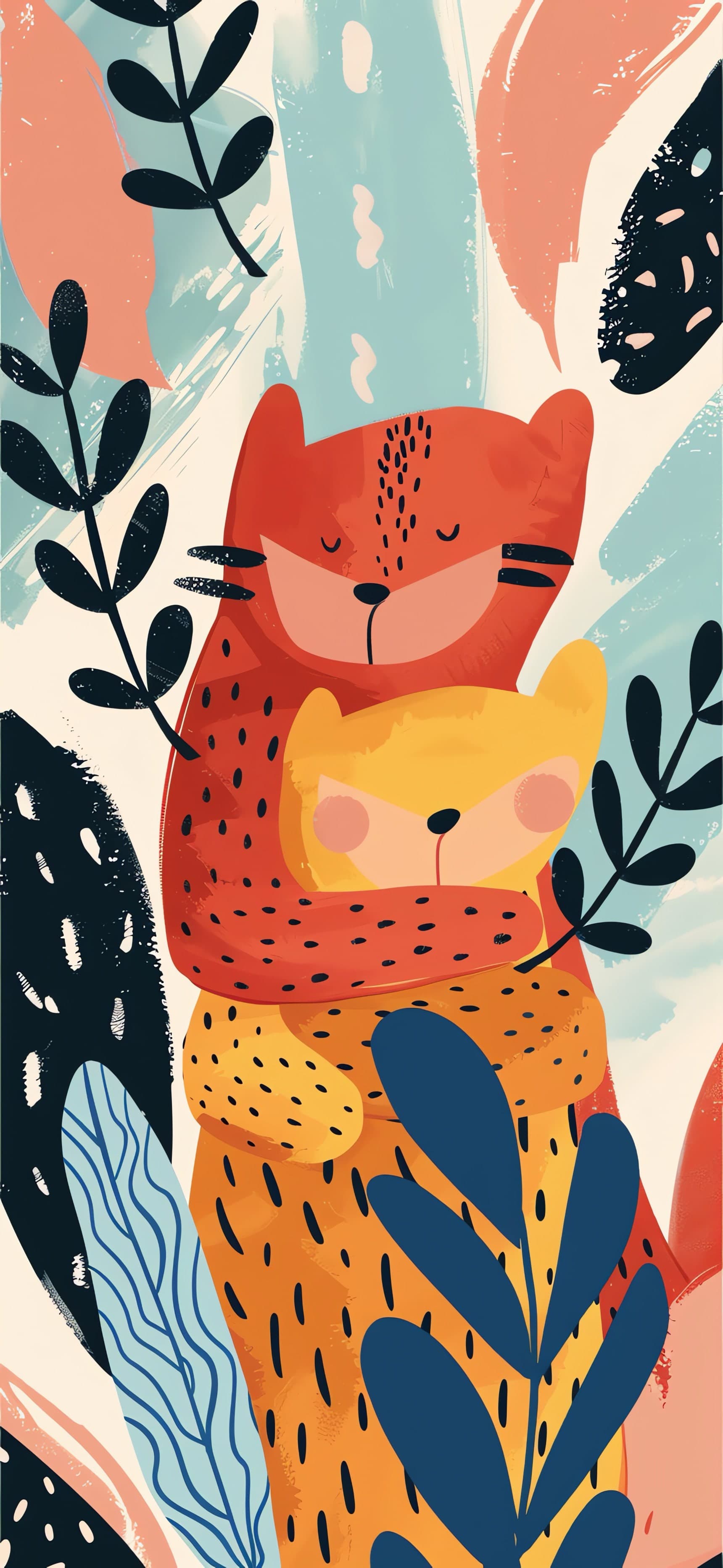 Animal Hug - free phone wallpaper