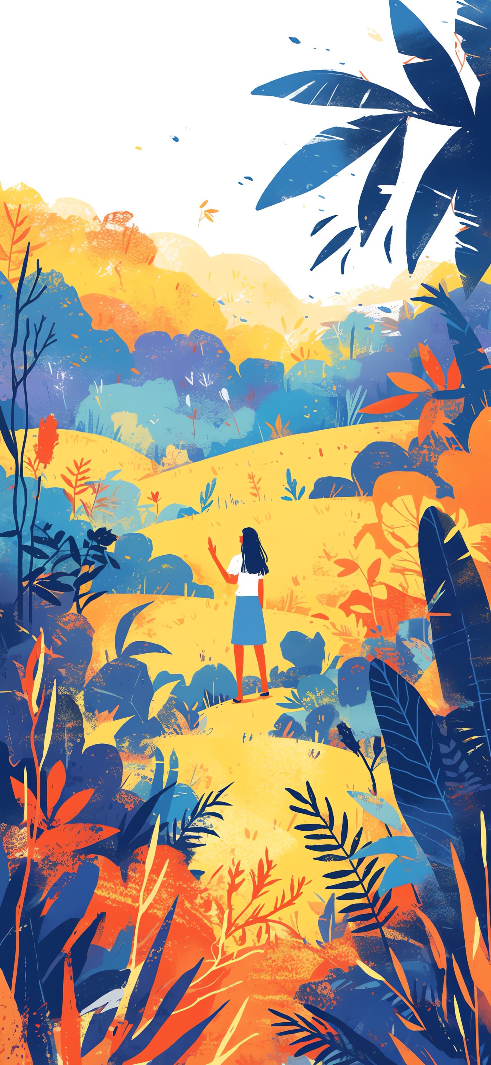 Vibrant Forest Wanderer - free phone wallpaper