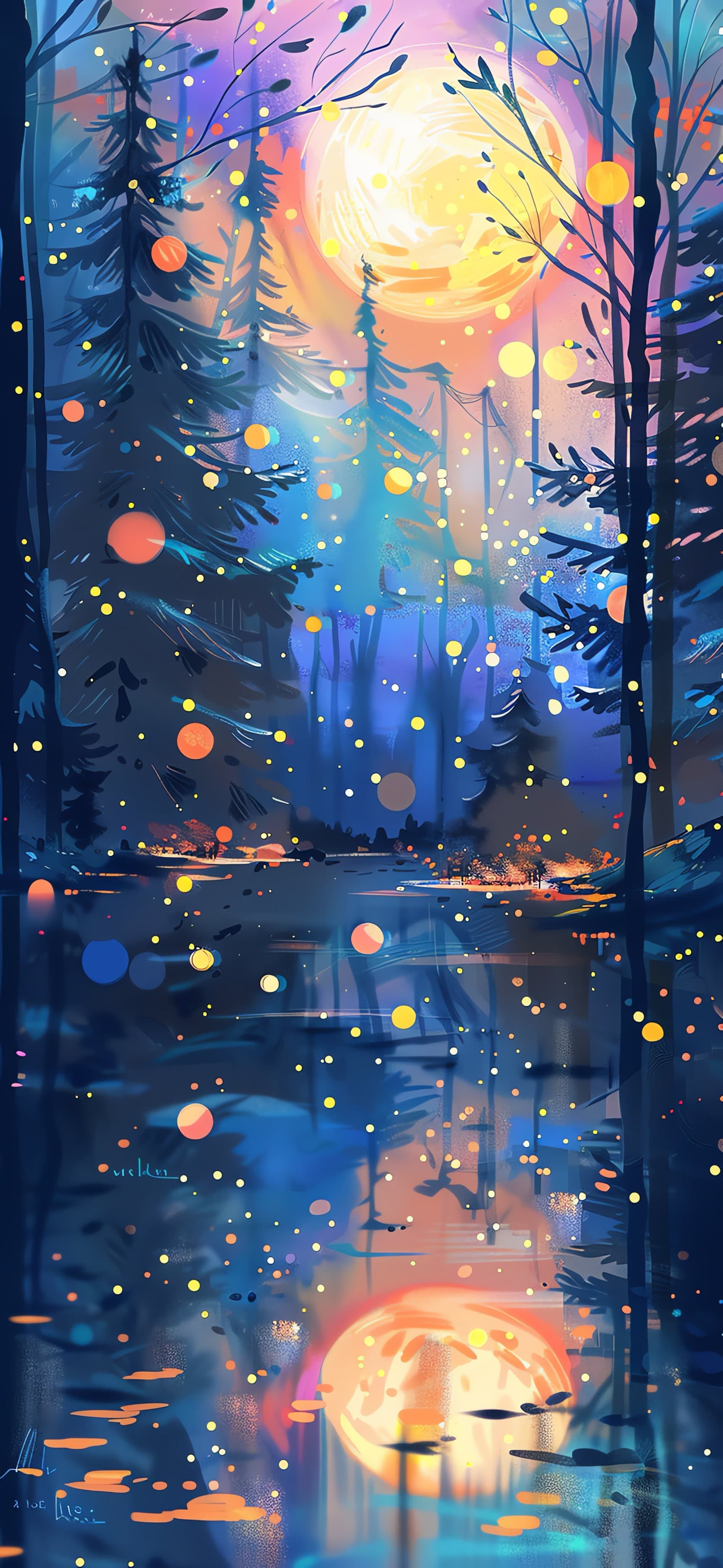 Enchanted Forest Night - free phone wallpaper