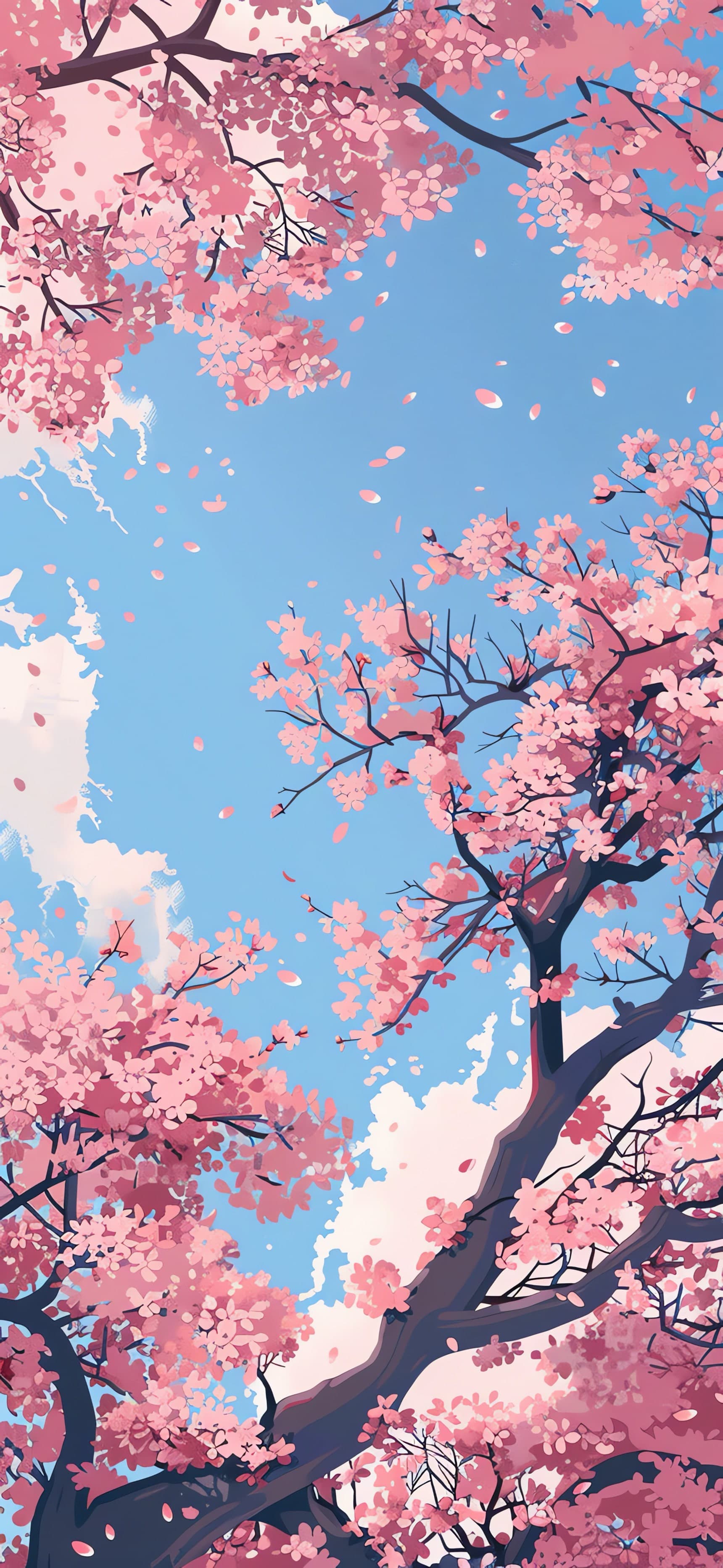 Pink Petal Sky - free phone wallpaper