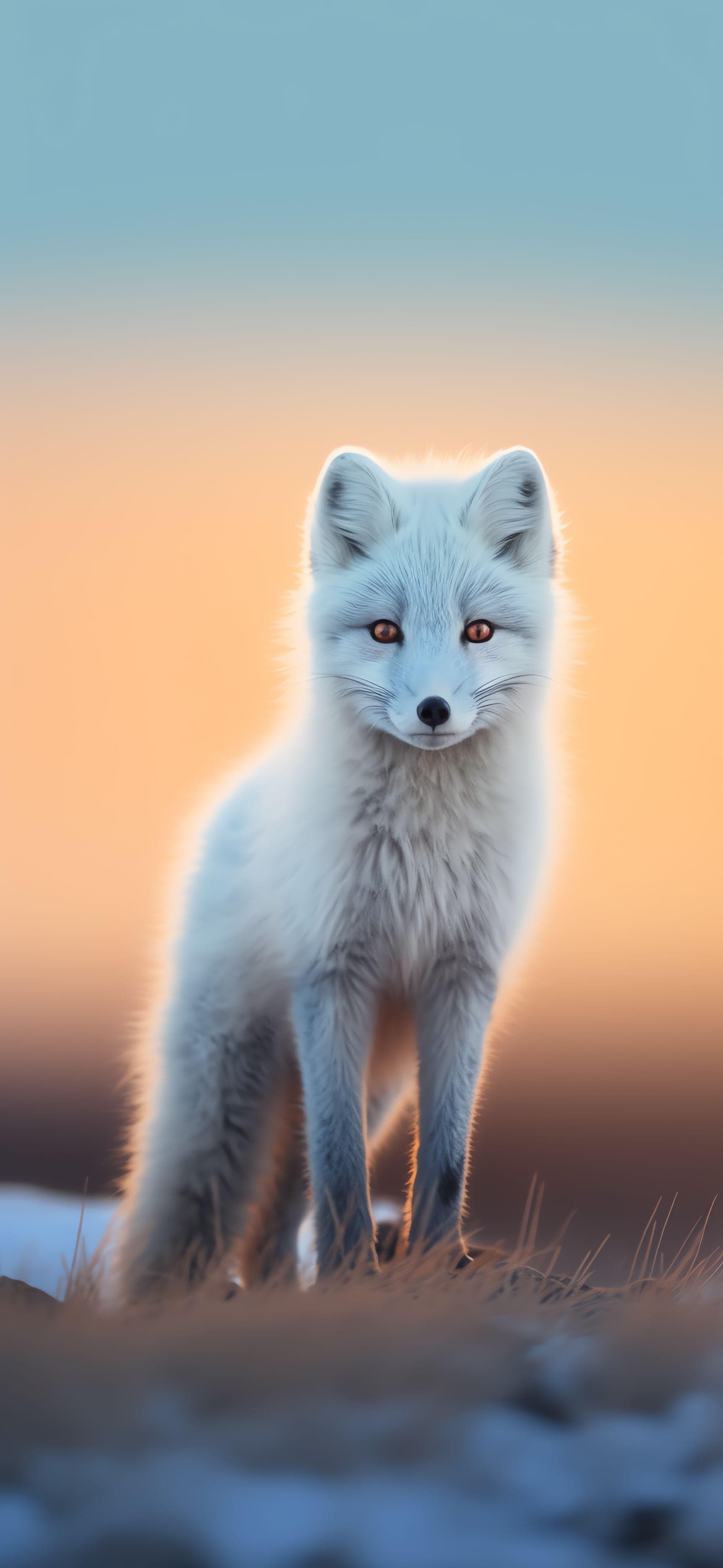 Arctic Fox Portrait - free phone wallpaper