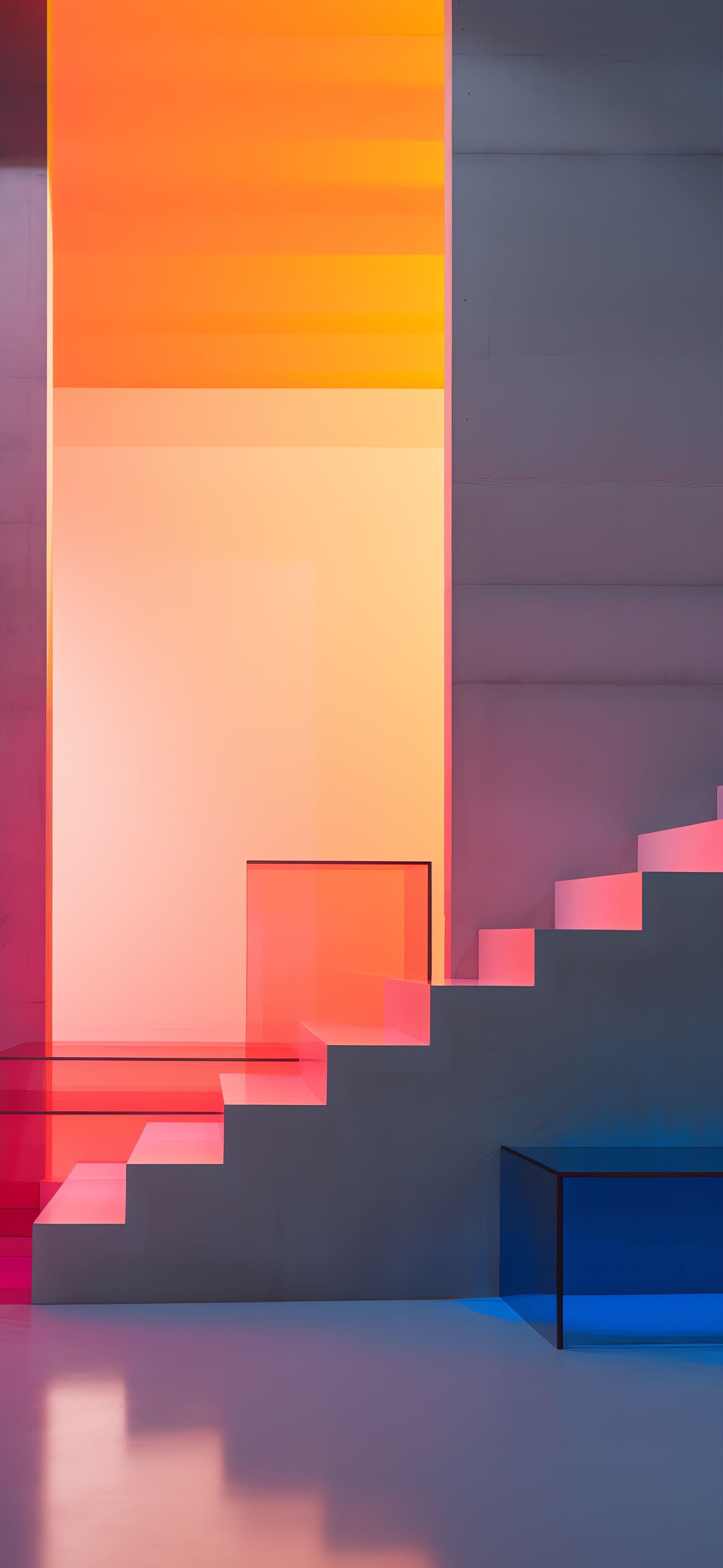 Geometric Stairway Glow - free phone wallpaper
