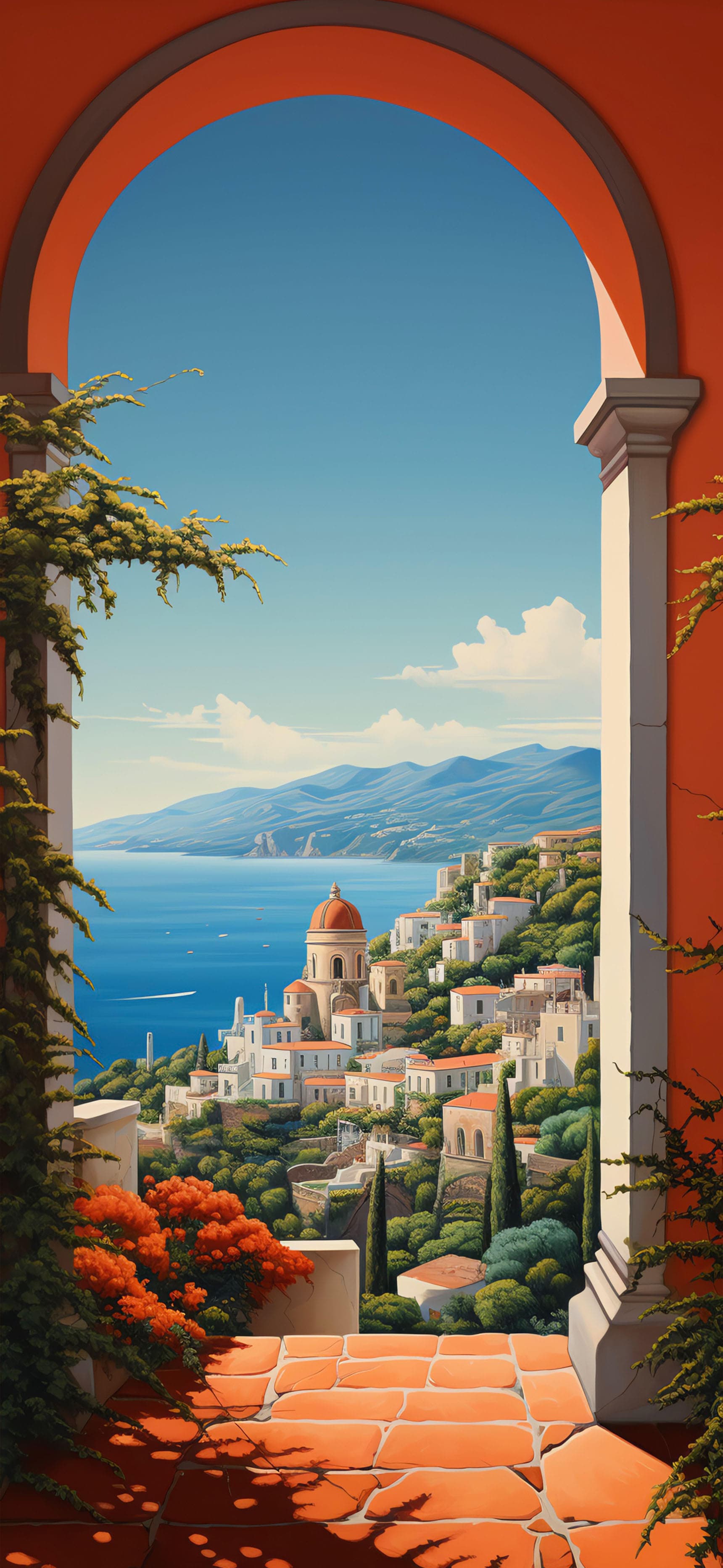 Coastal Italian Vista - free phone wallpaper