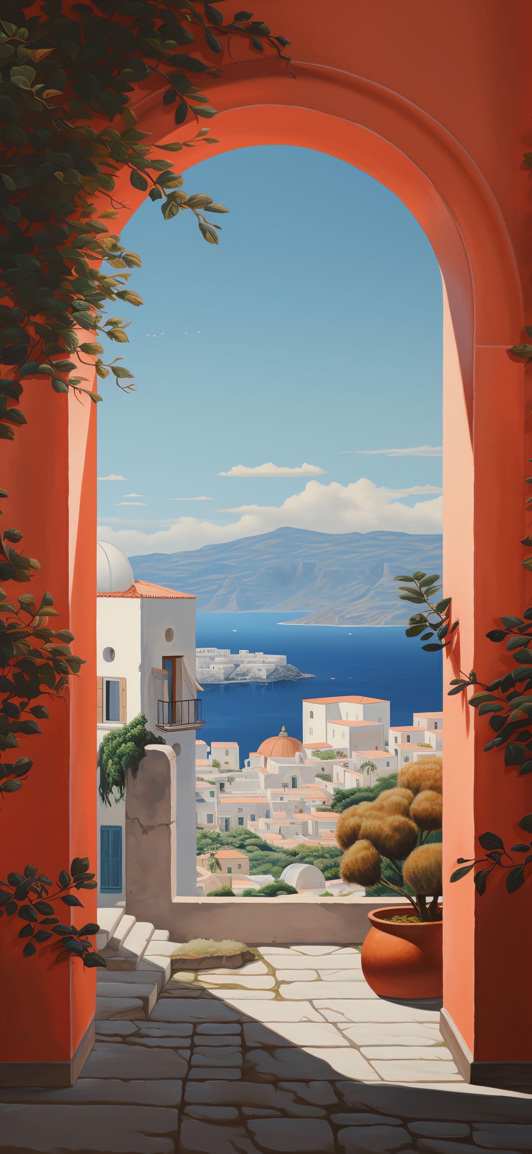 Mediterranean Coastal View - free phone wallpaper