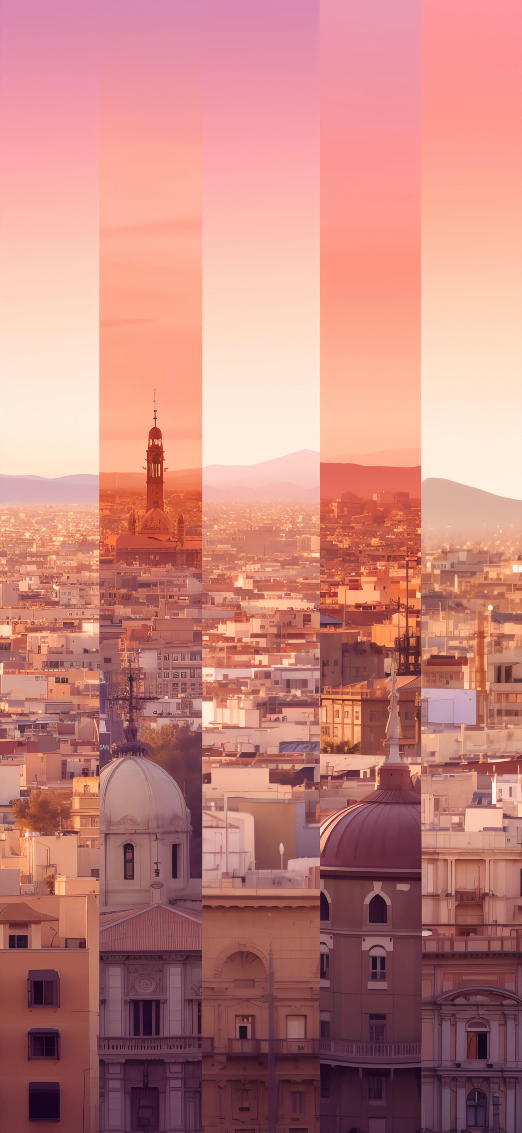 Sunset Cityscape Layers - free phone wallpaper