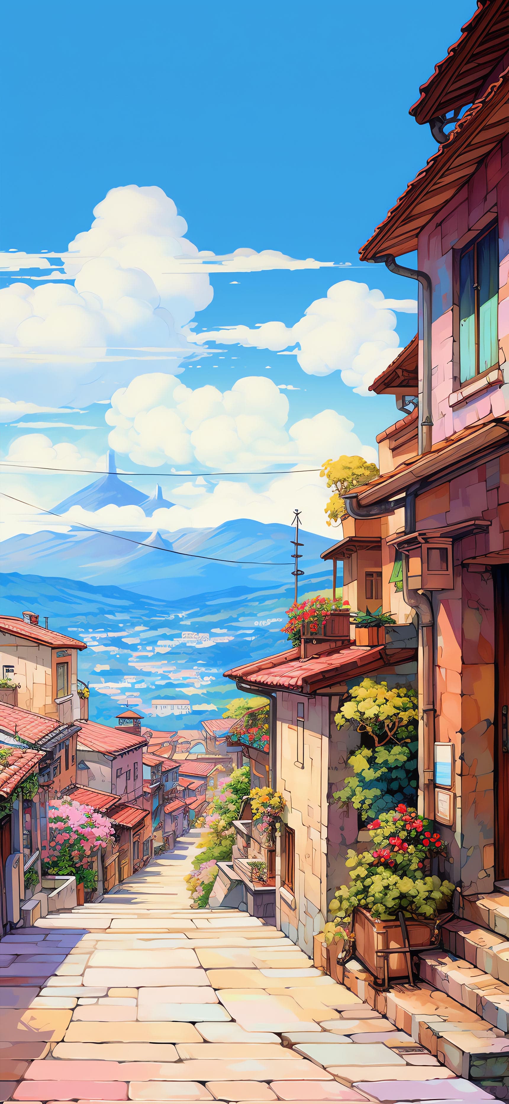Italian Village View - free phone wallpaper