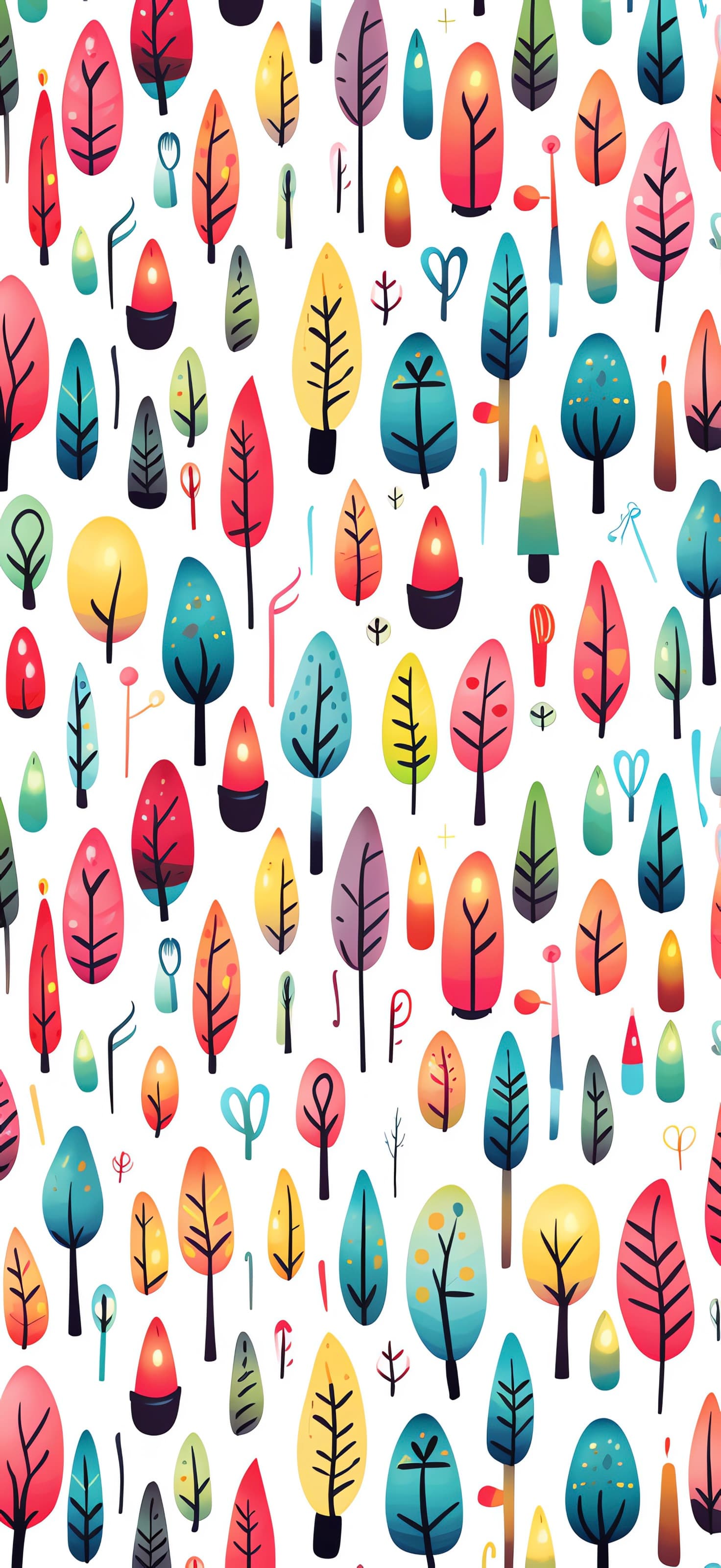 Colorful Leaf Pattern - free phone wallpaper