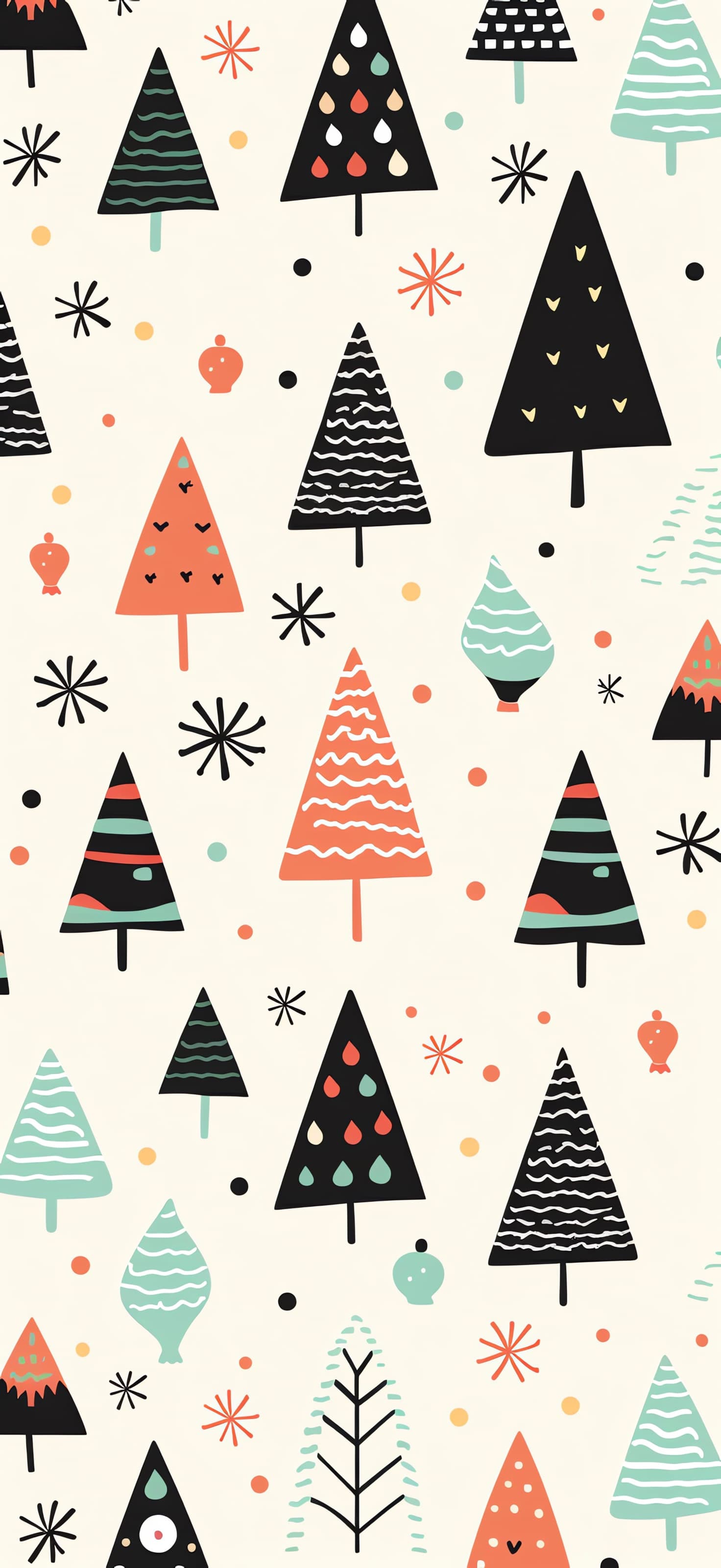 Festive Tree Pattern - free phone wallpaper