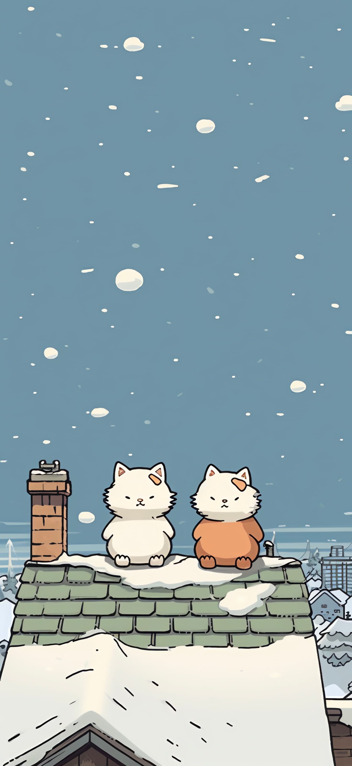 Cats on Rooftop - free phone wallpaper