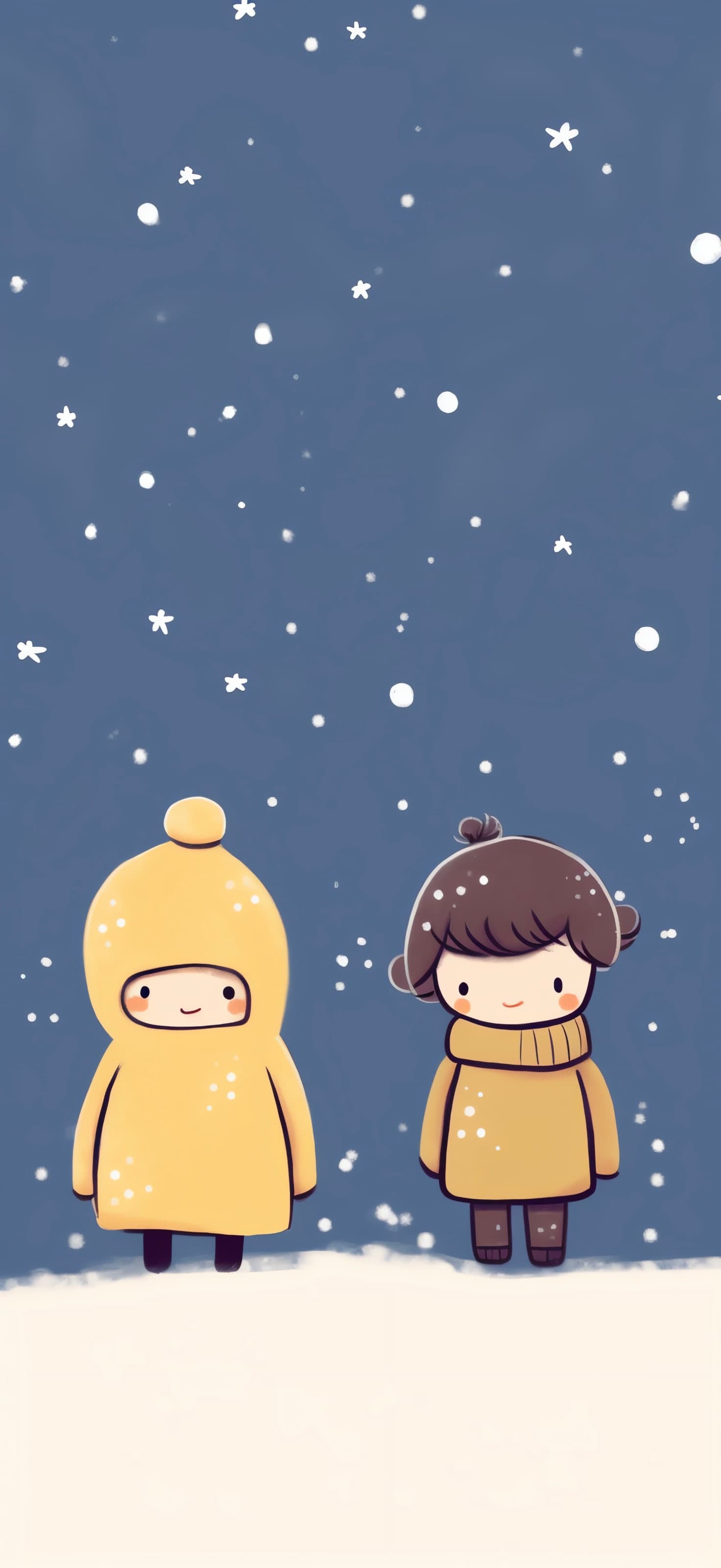 Winter Friends Cartoon - free phone wallpaper
