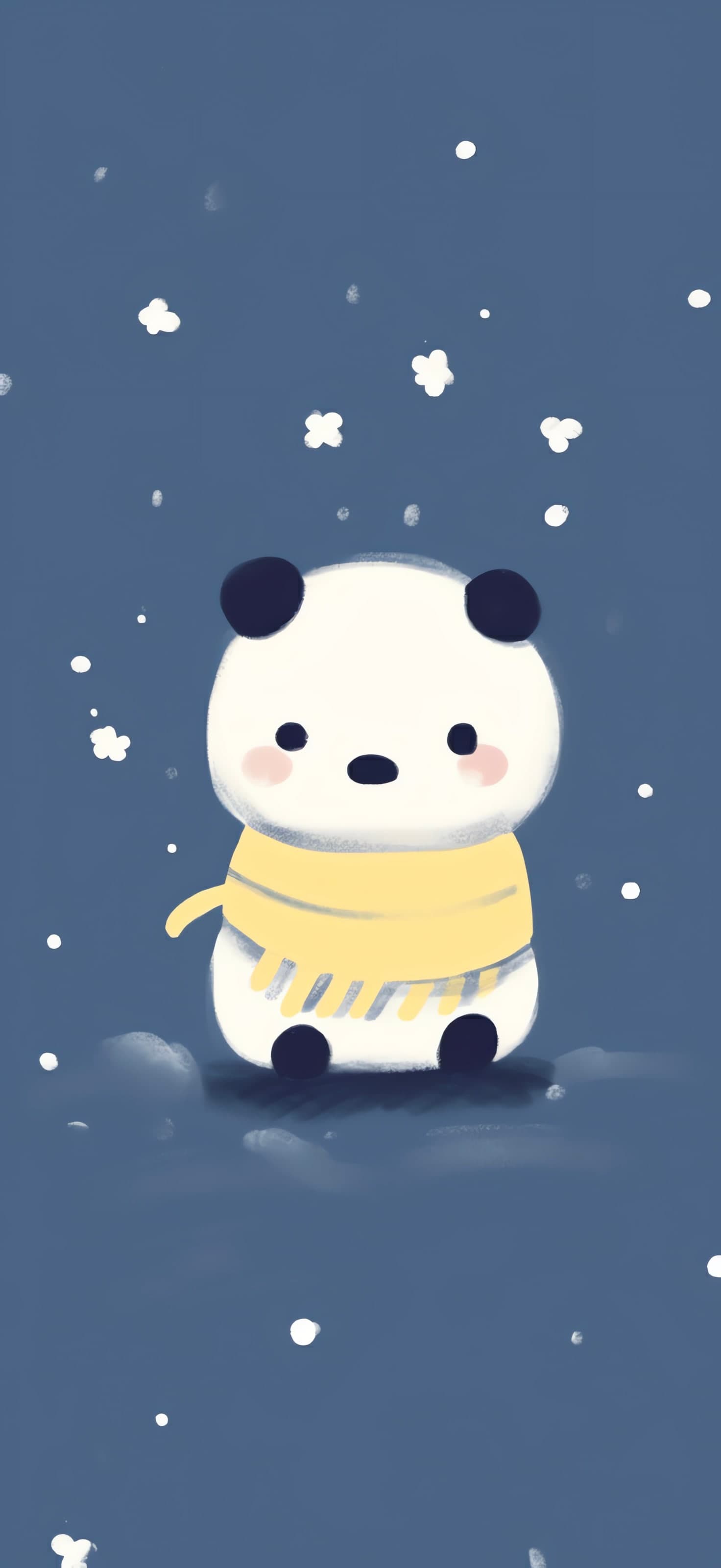 Panda Winter Scarf - free phone wallpaper