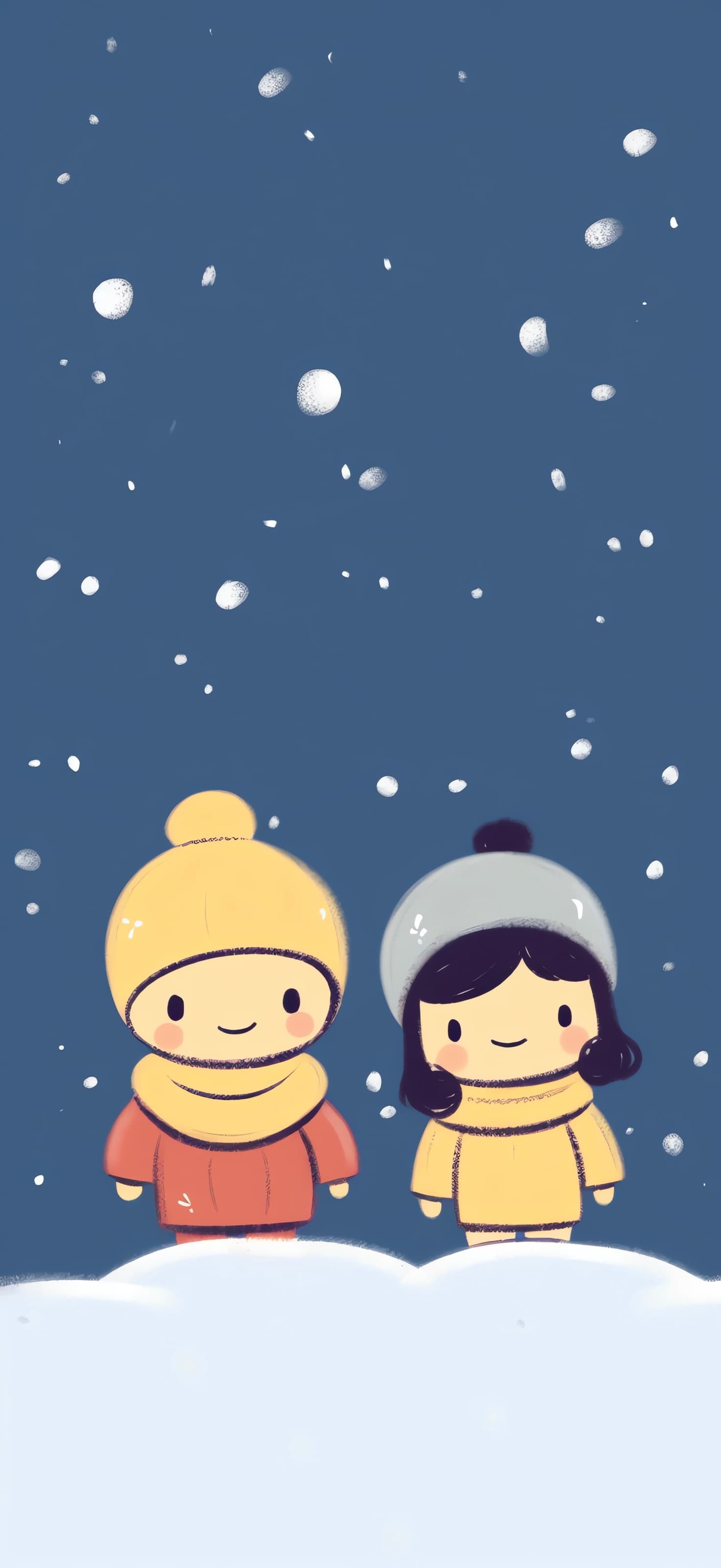 Winter Hat Friends - free phone wallpaper