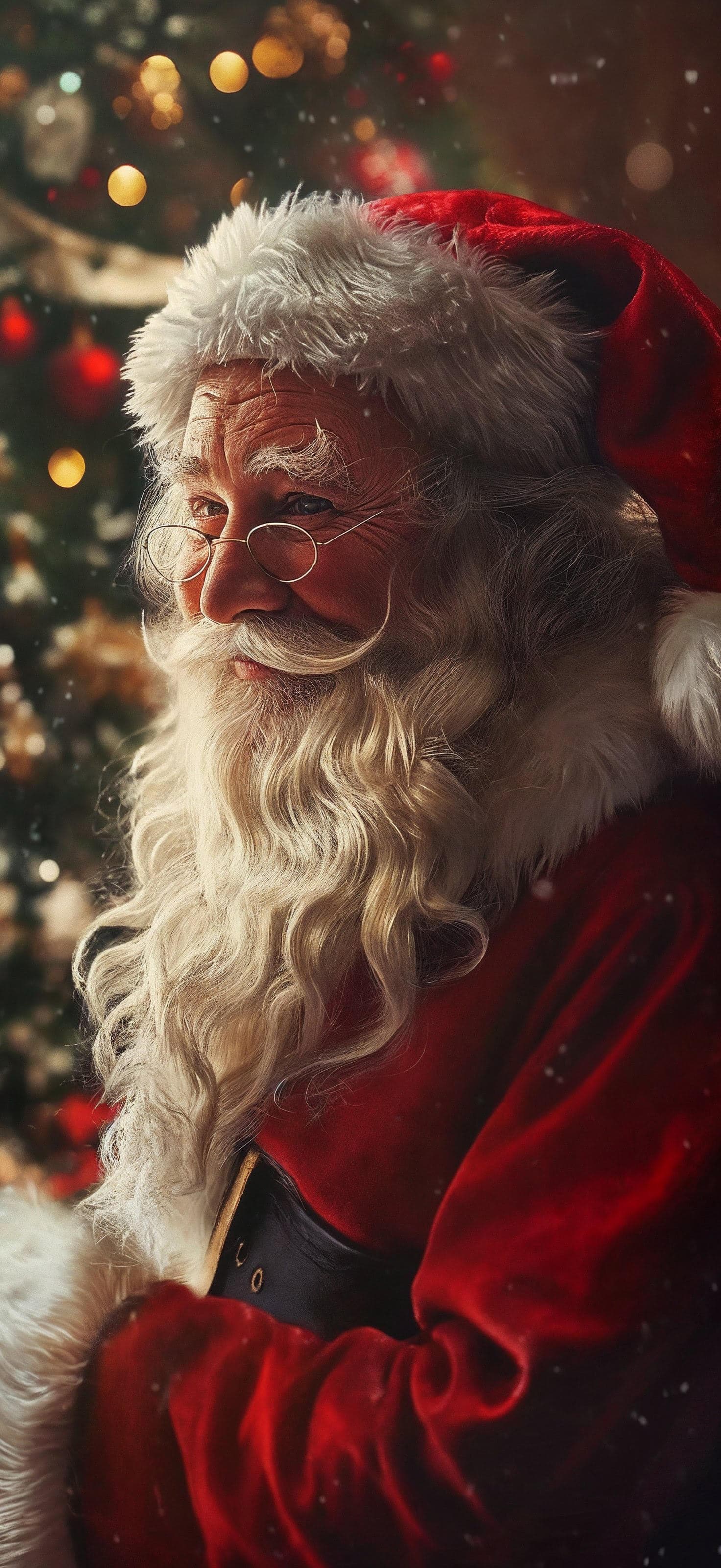 Santa's Warm Smile - free phone wallpaper