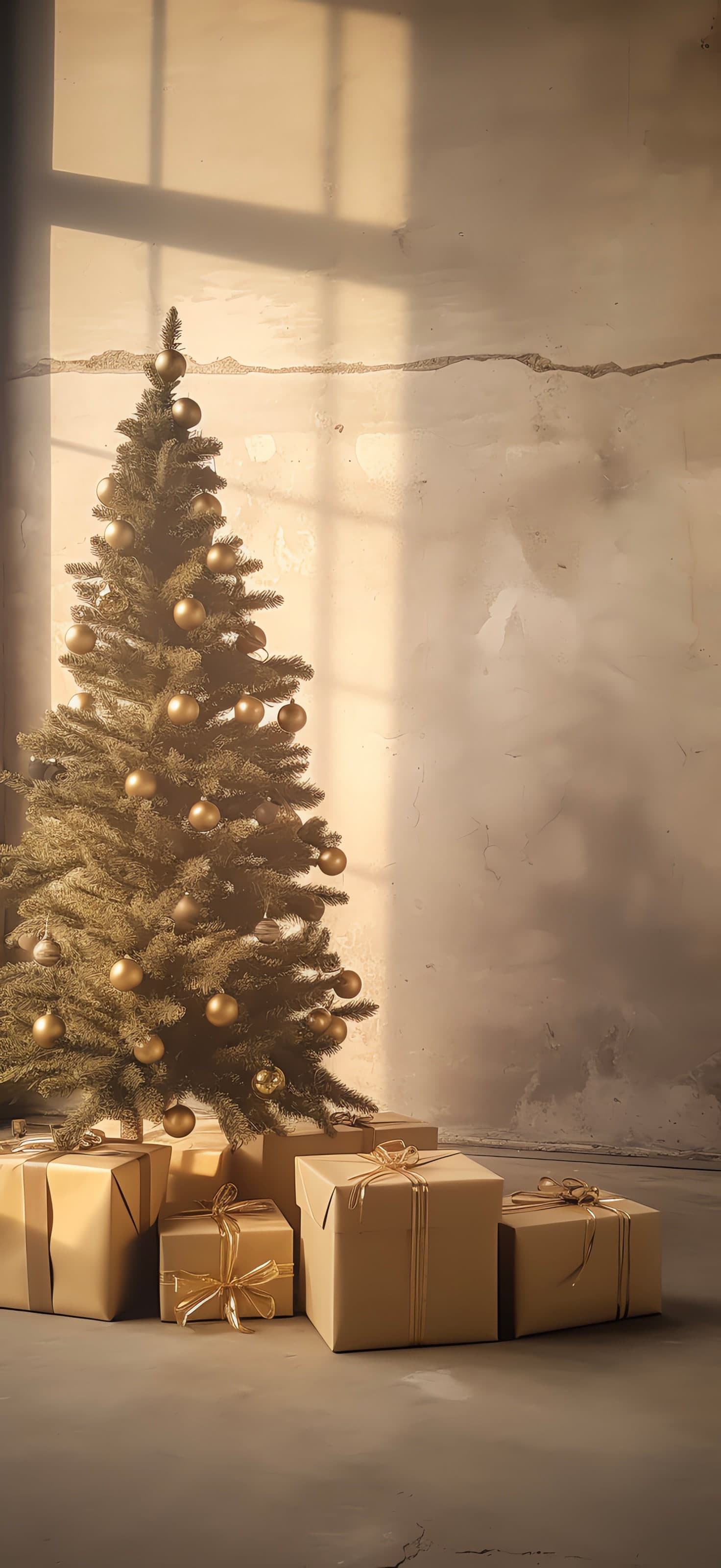 Golden Christmas - free phone wallpaper