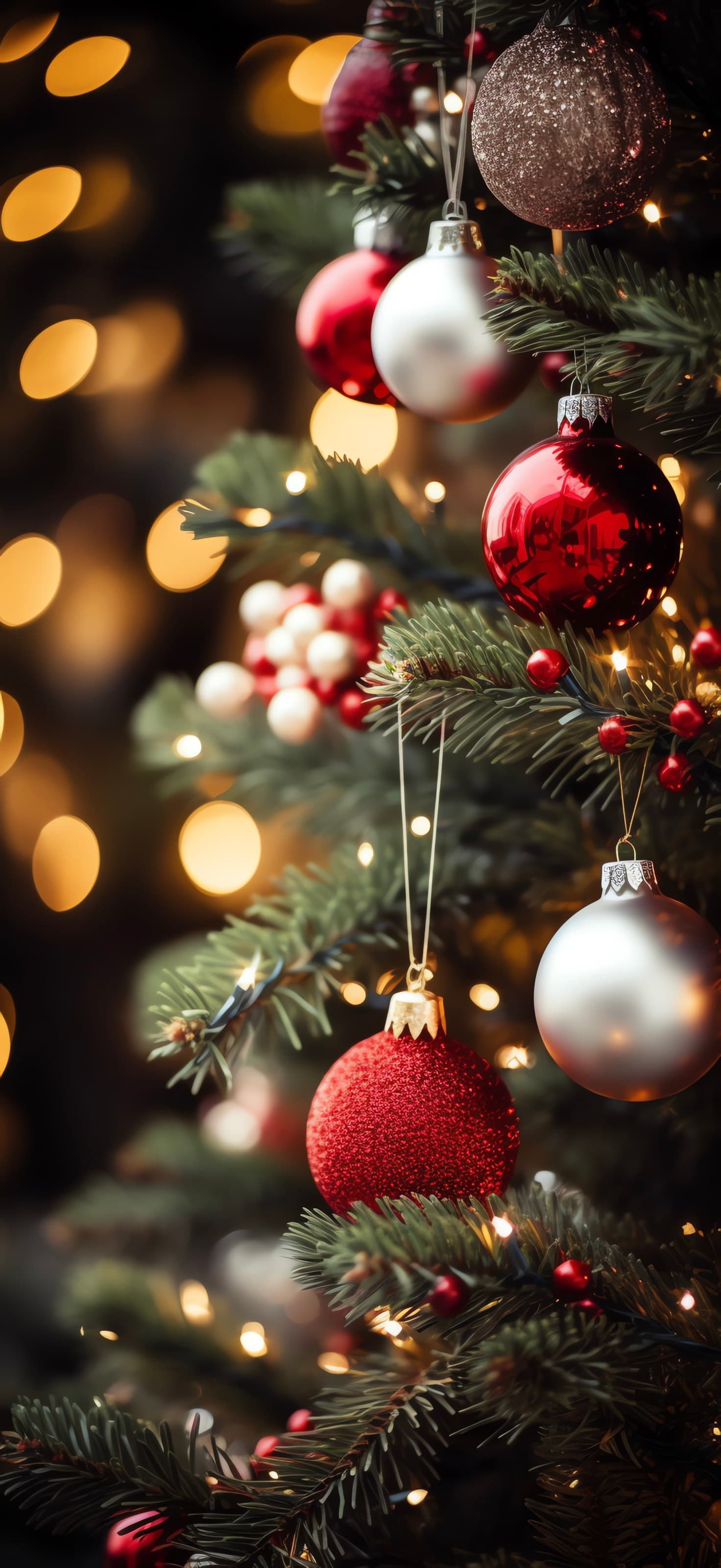 Ornaments on Spruce - free phone wallpaper