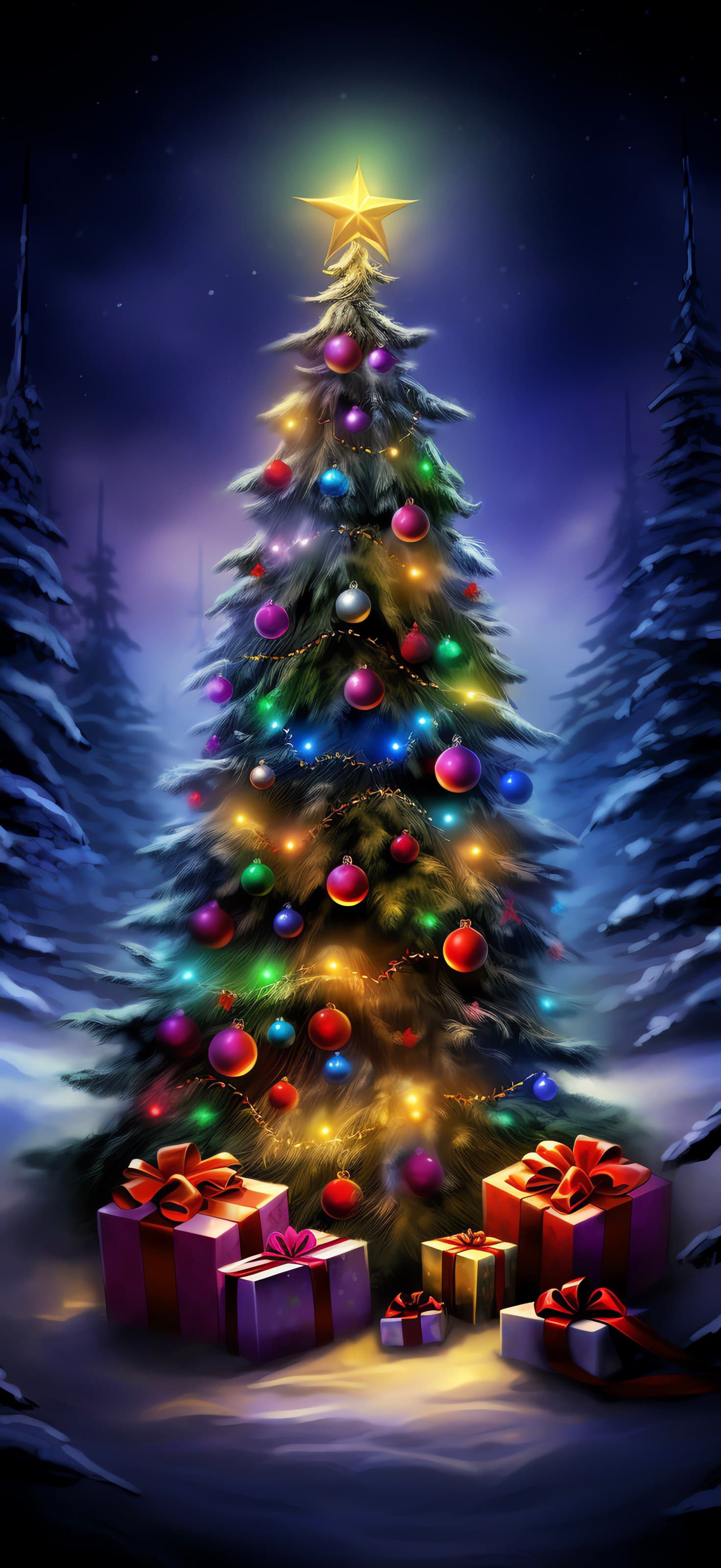Enchanted Christmas Tree - free phone wallpaper