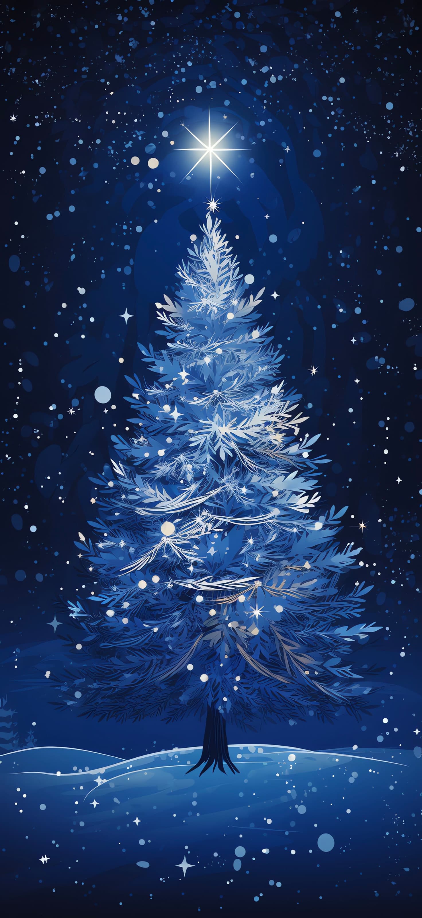 Blue Christmas Tree - free phone wallpaper