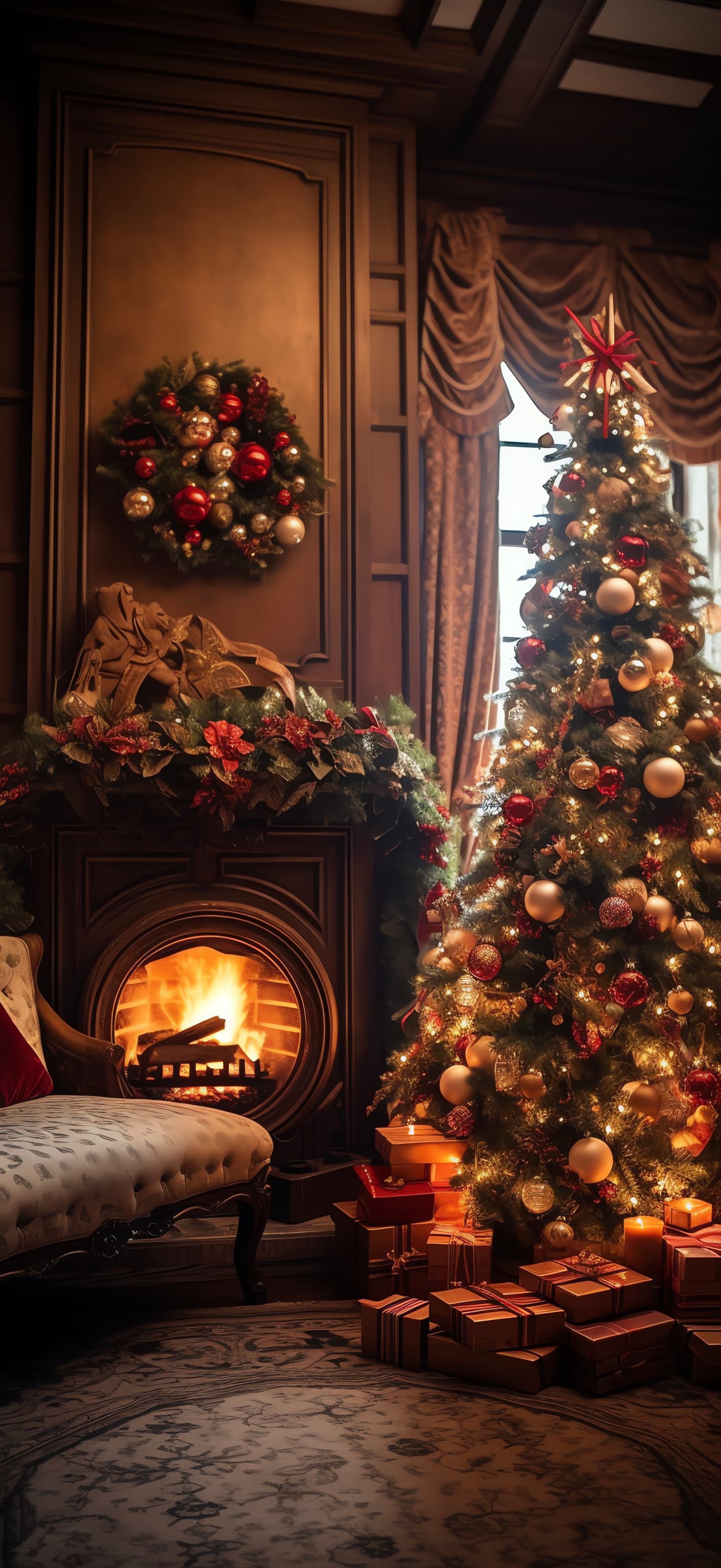 Cozy Christmas Interior - free phone wallpaper