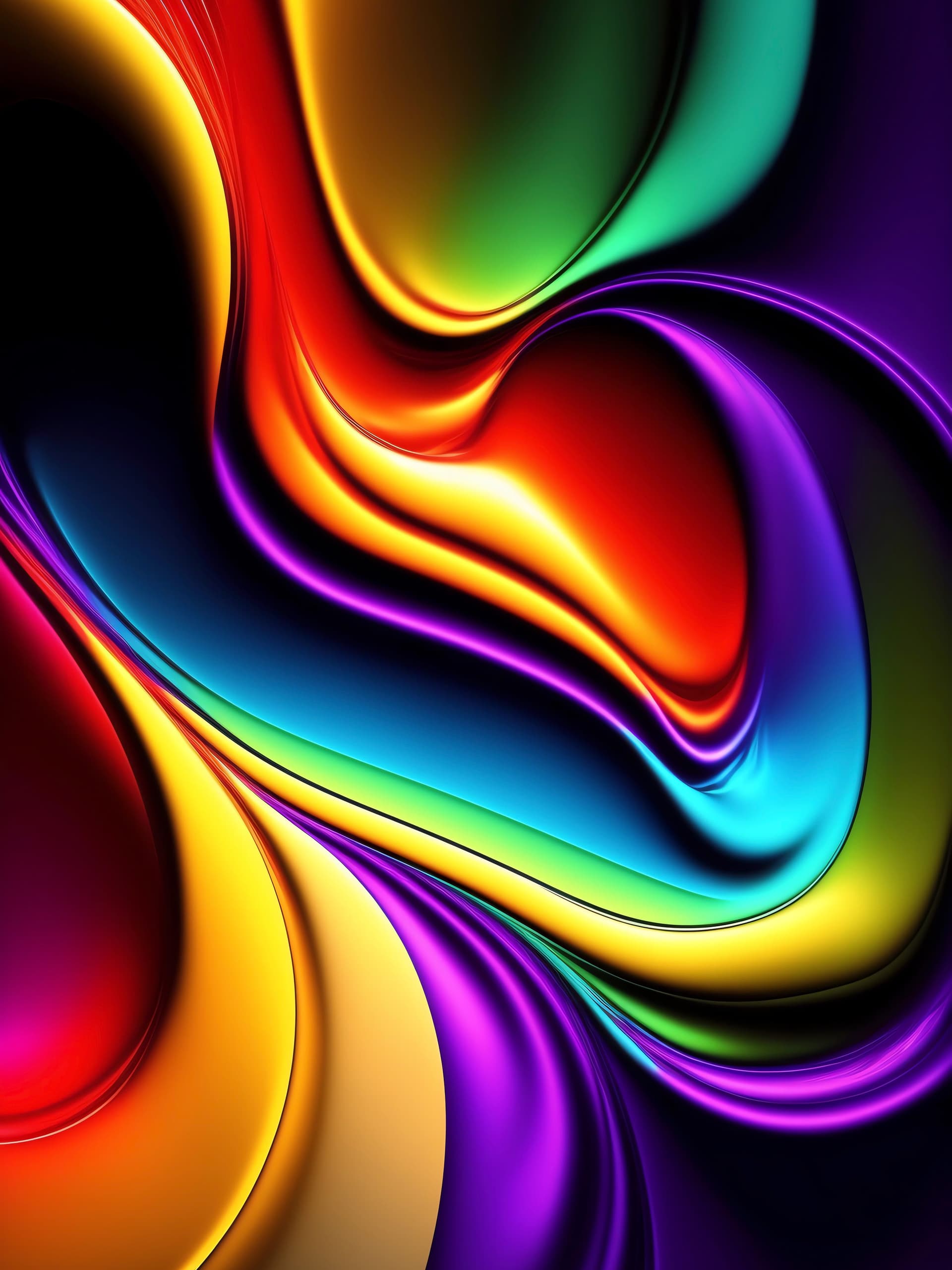 Chromatic Liquid Swirls - free phone wallpaper