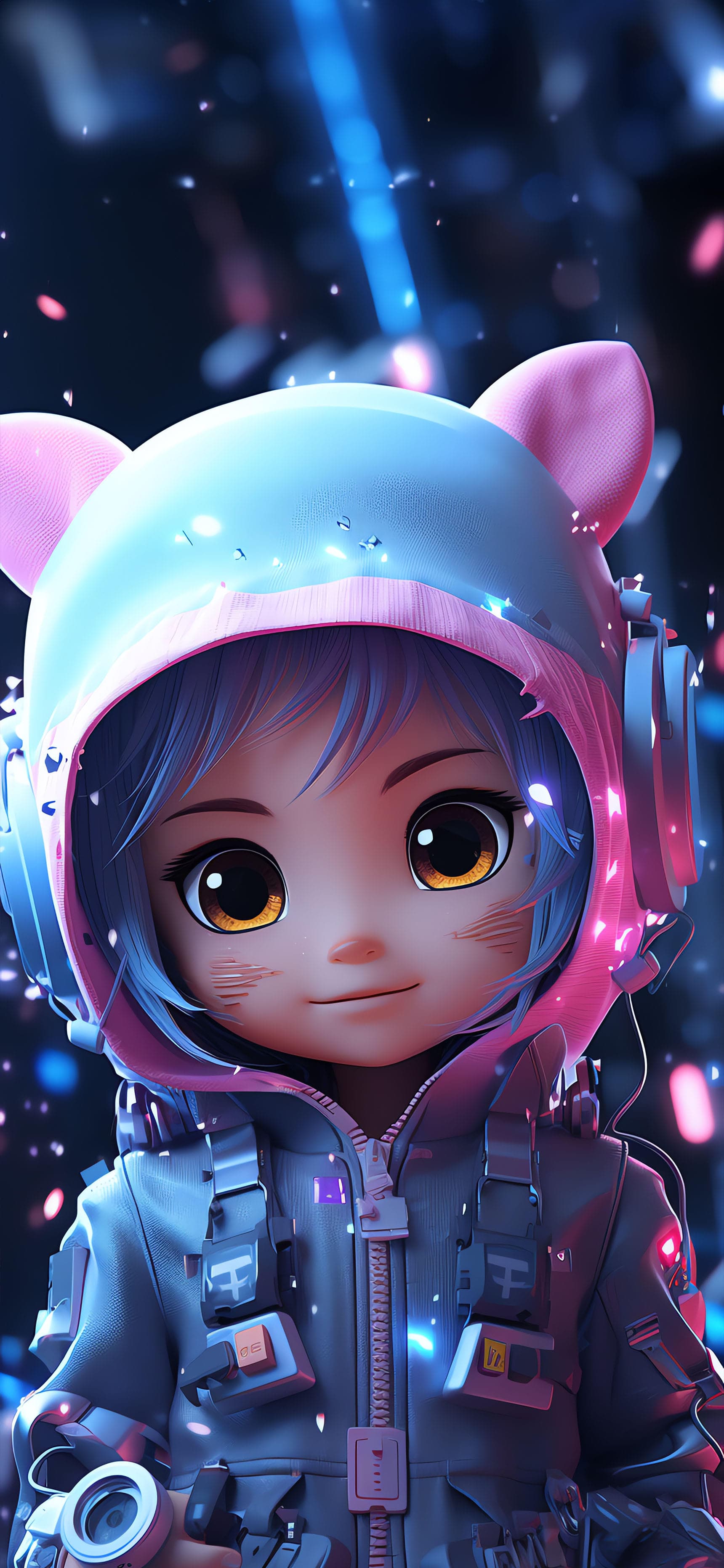 Anime Cat Girl - free phone wallpaper