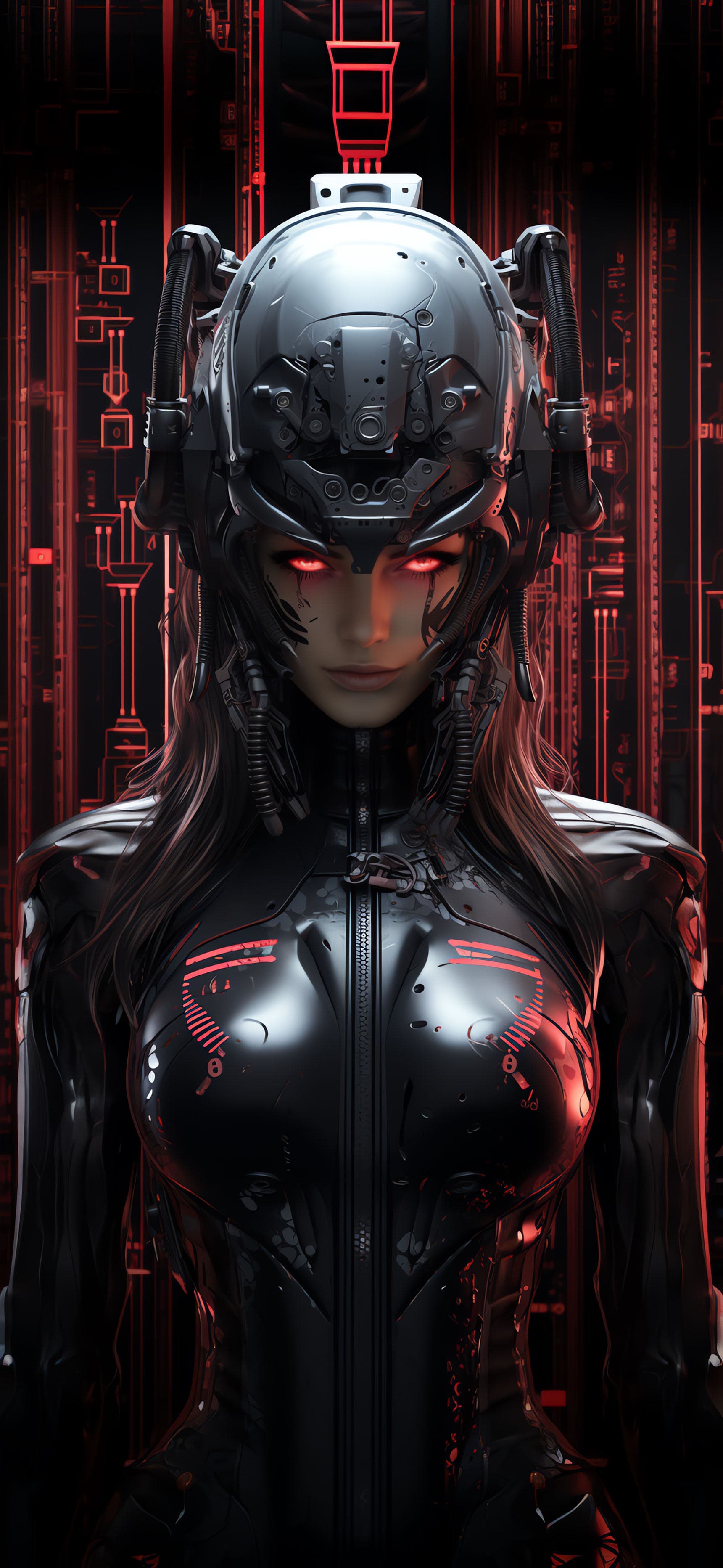 Cyberpunk Female Warrior - free phone wallpaper