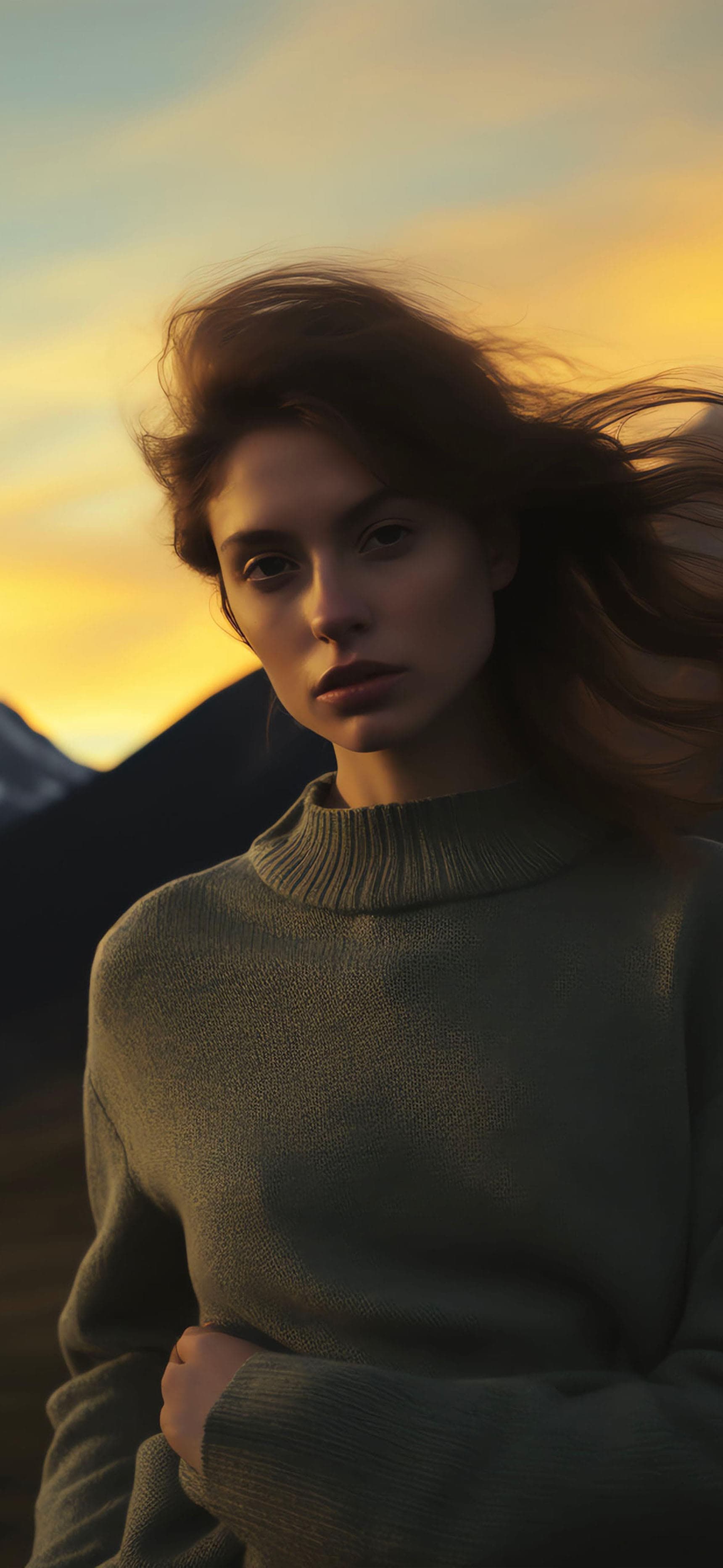 Pensive Gaze Sunset - free phone wallpaper