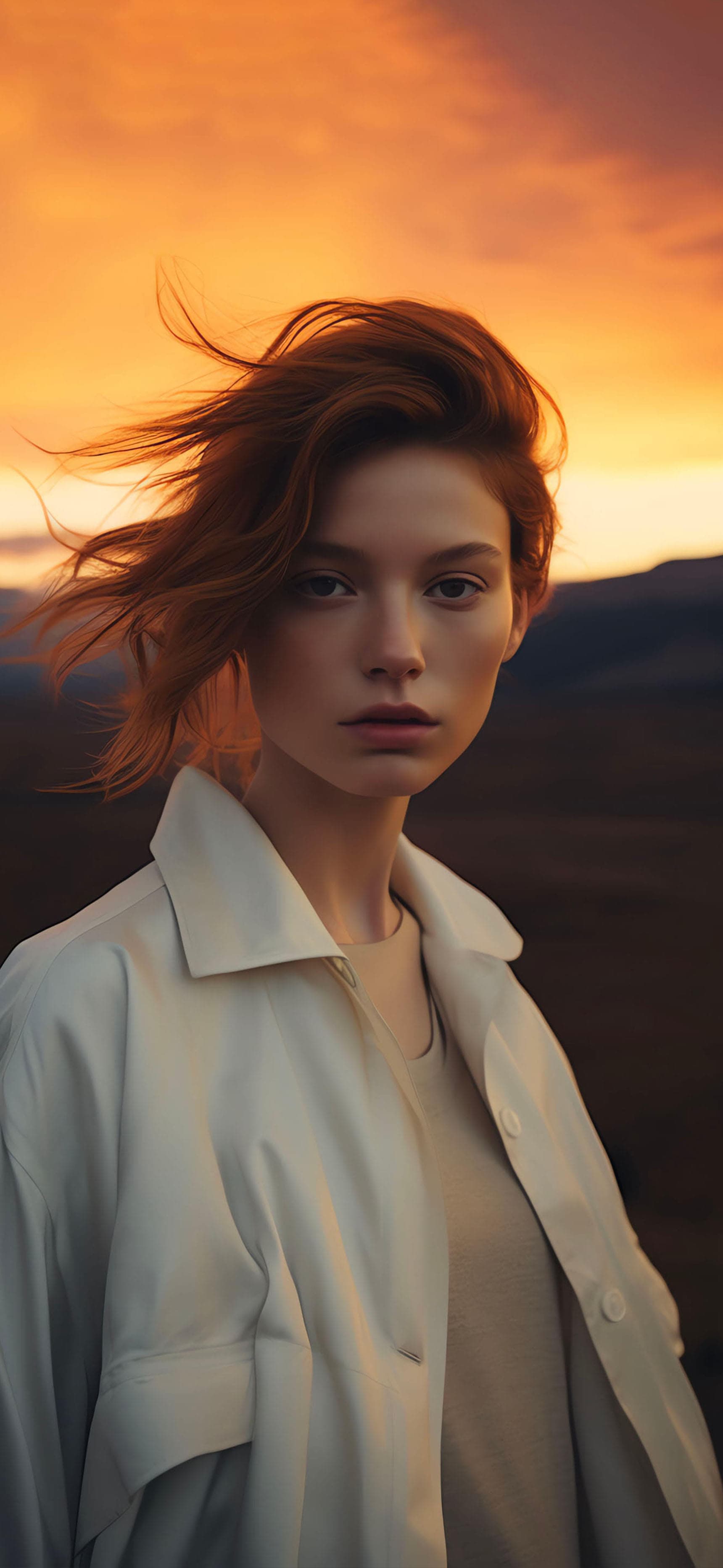 Windy Sunset Portrait - free phone wallpaper
