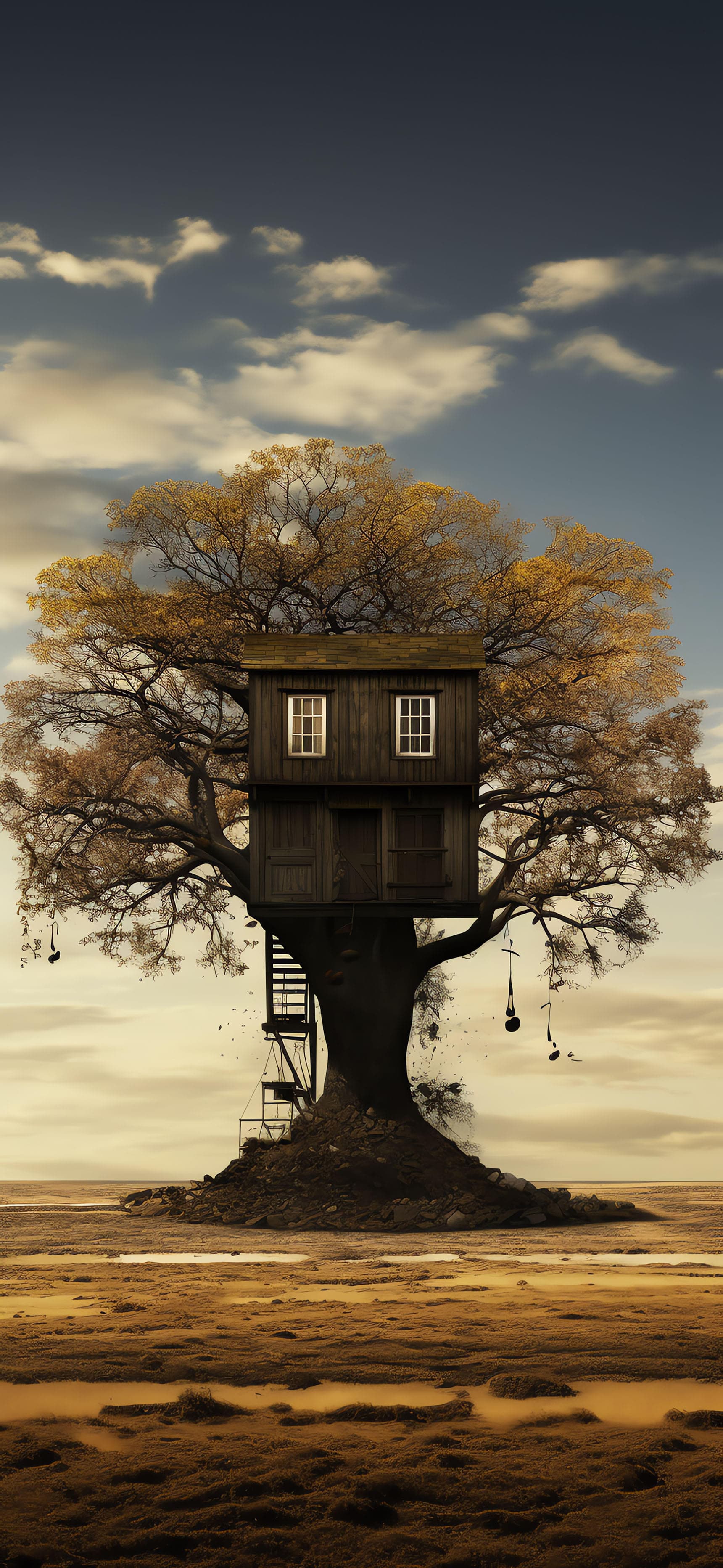 Treehouse Dreamscape Art - free phone wallpaper