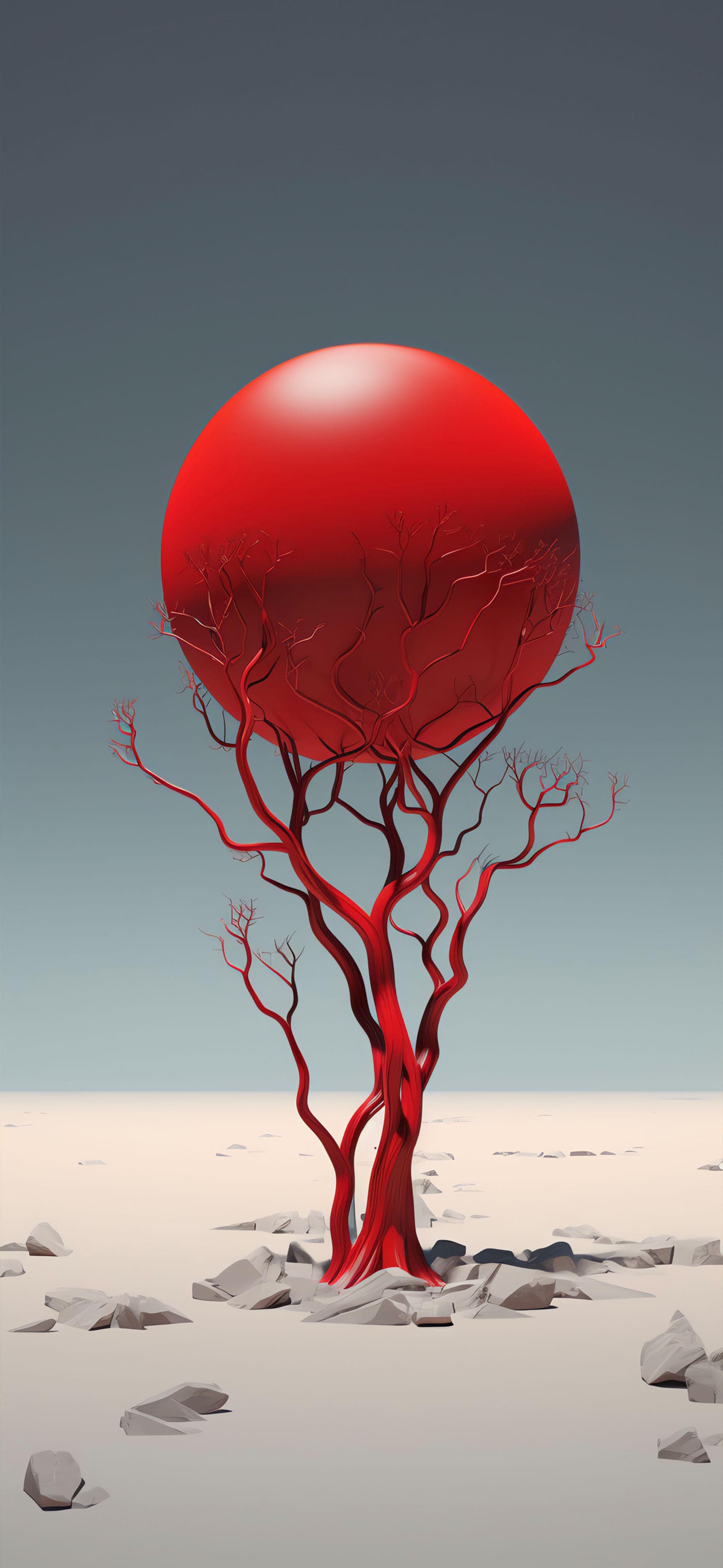 Red Celestial Tree - free phone wallpaper