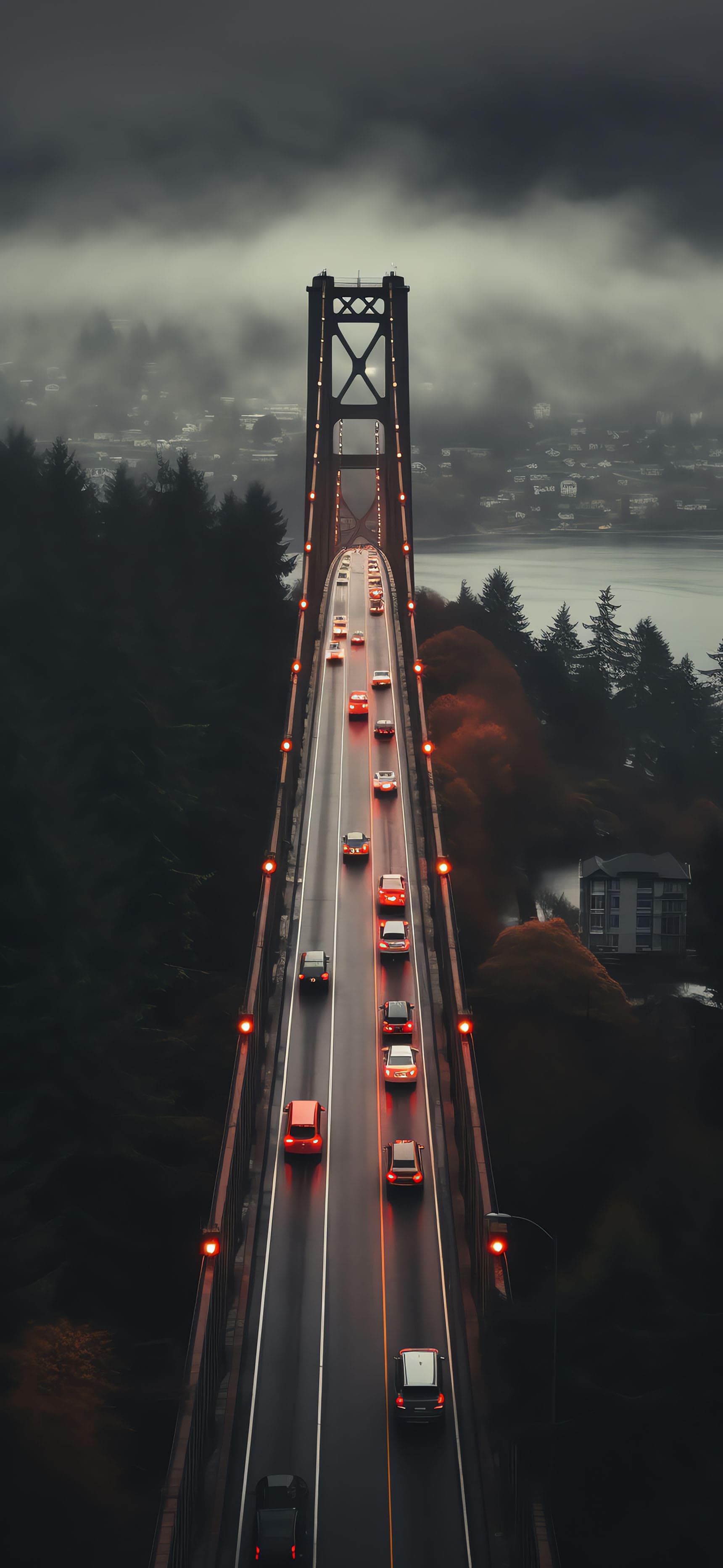 Bridge Traffic Night - free phone wallpaper