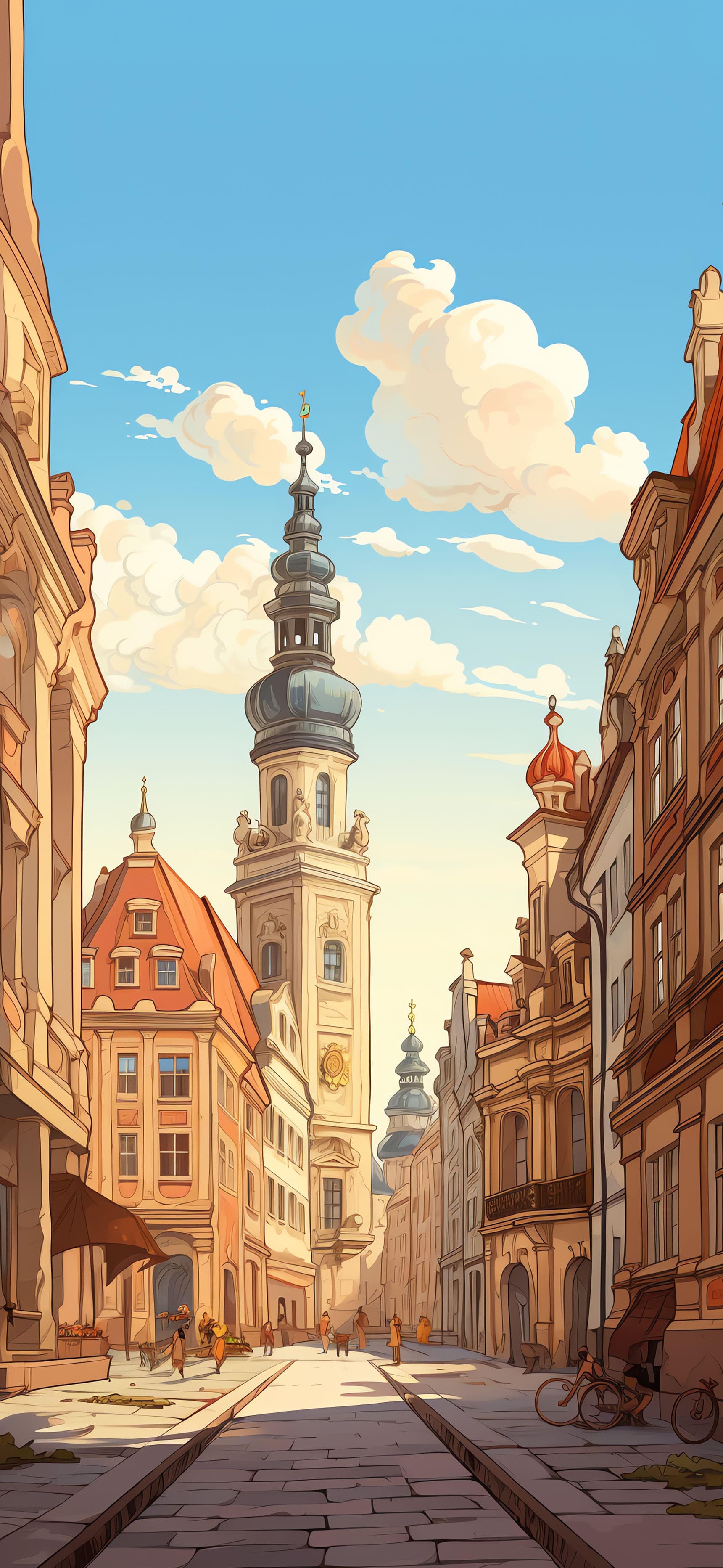 European Cityscape View - free phone wallpaper