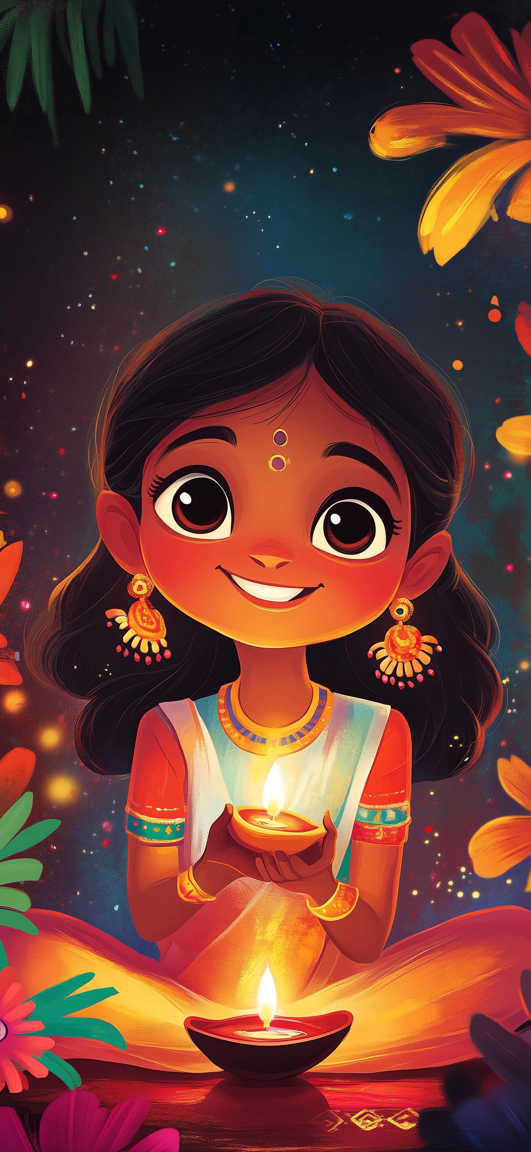 Diwali Girl Portrait - free phone wallpaper